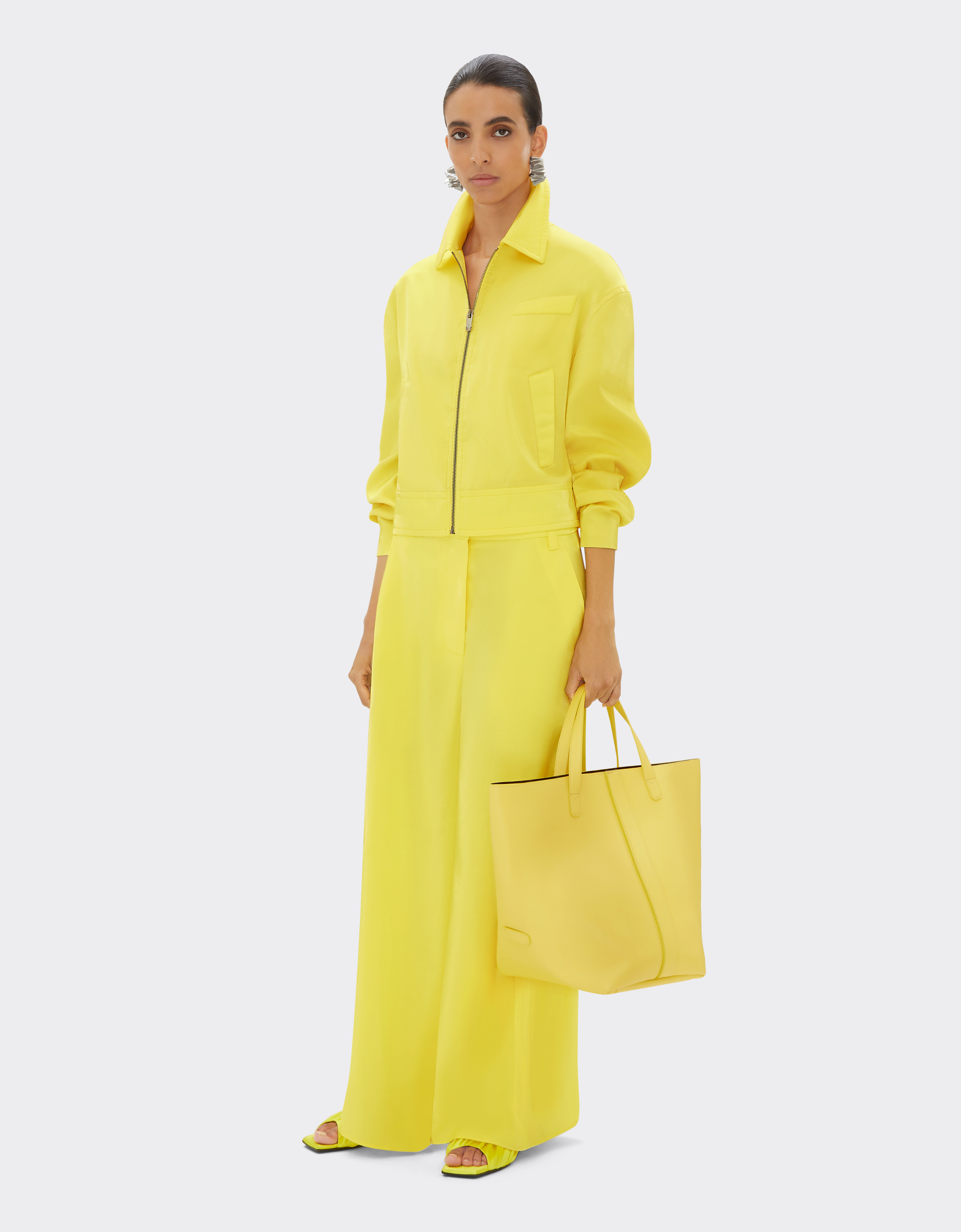 Ferrari Tote Bag In Smooth Nappa Leather In Giallo Modena