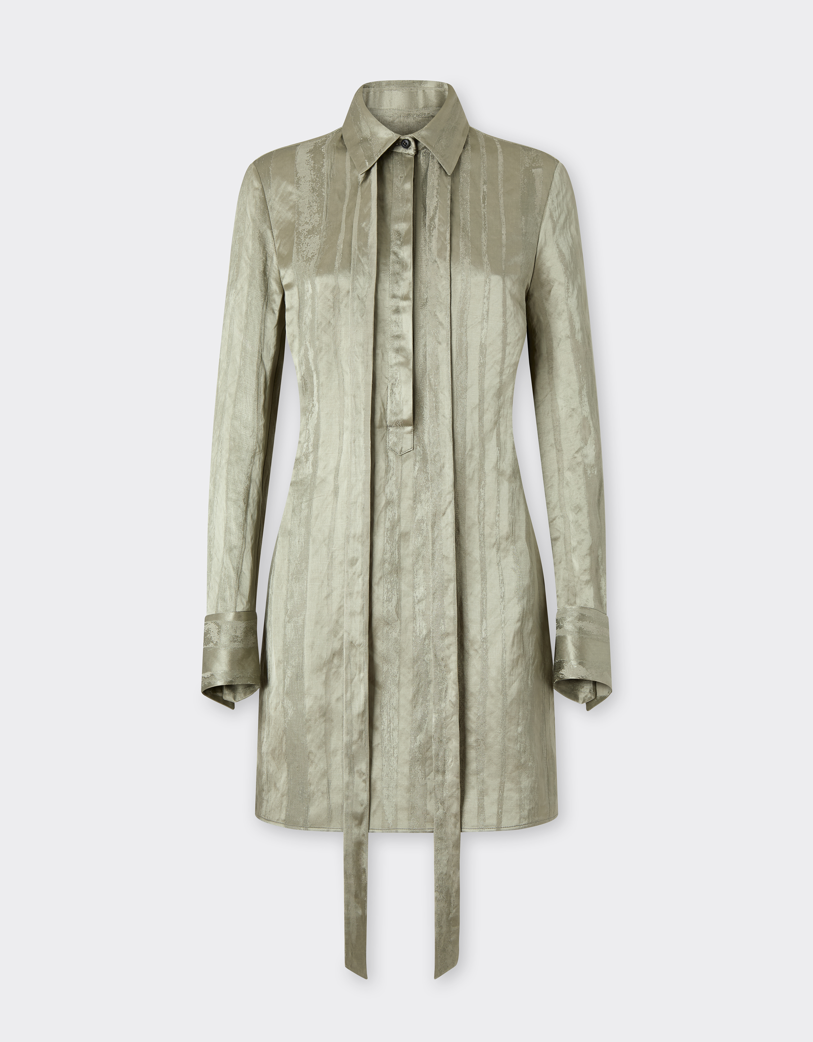 Ferrari Women's Khaki Green Jacquard Dress With Striped Pattern - Dresses 38