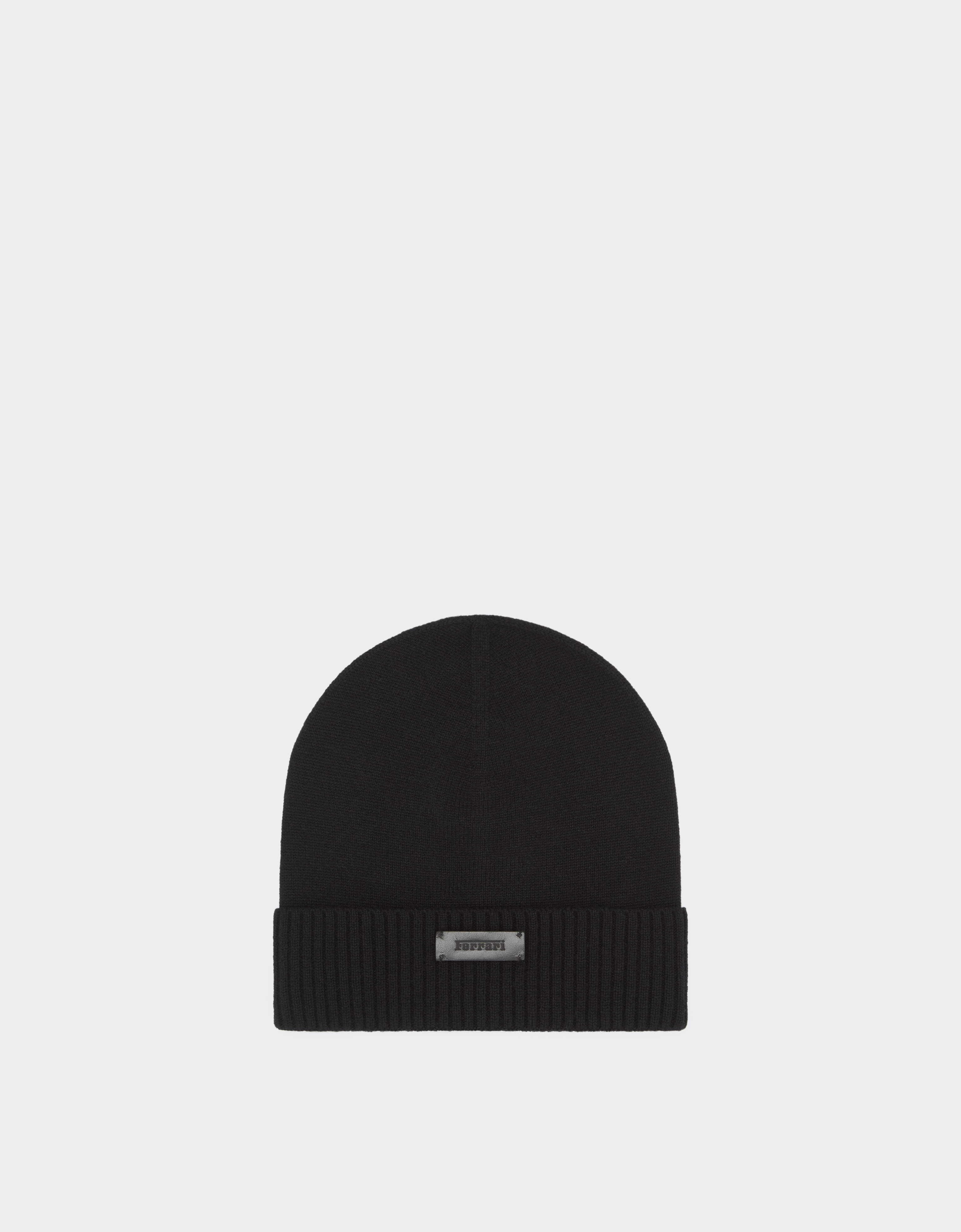 Ferrari Unisex Black Cashmere Beanie - Hats Os