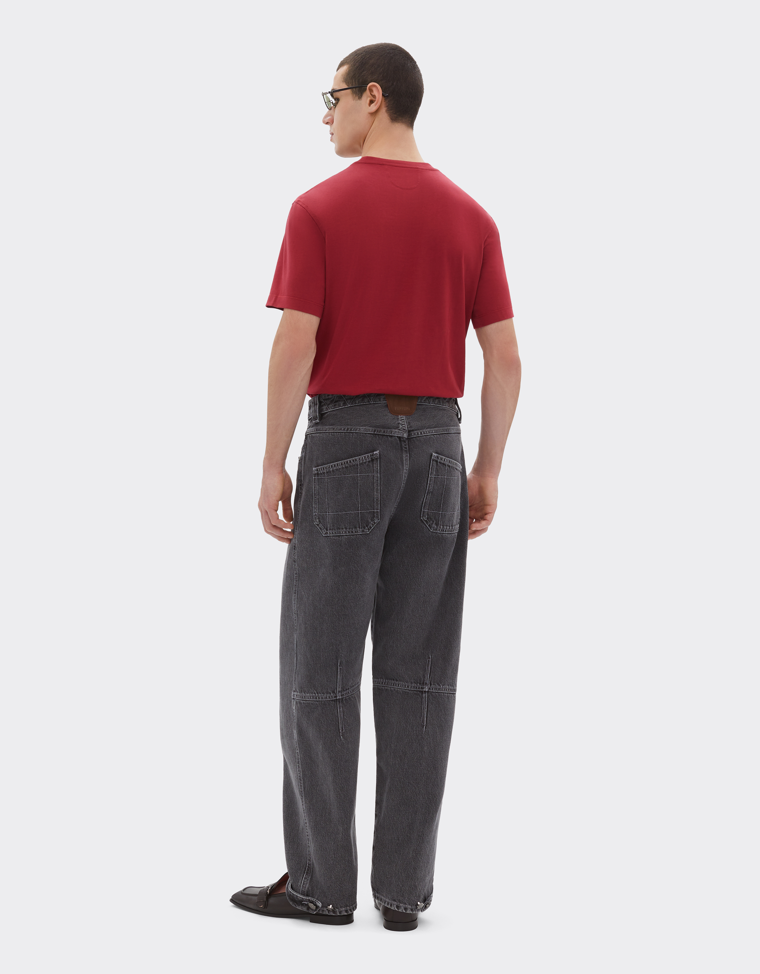 Ferrari Cotton T-shirt With Embroidery In Red