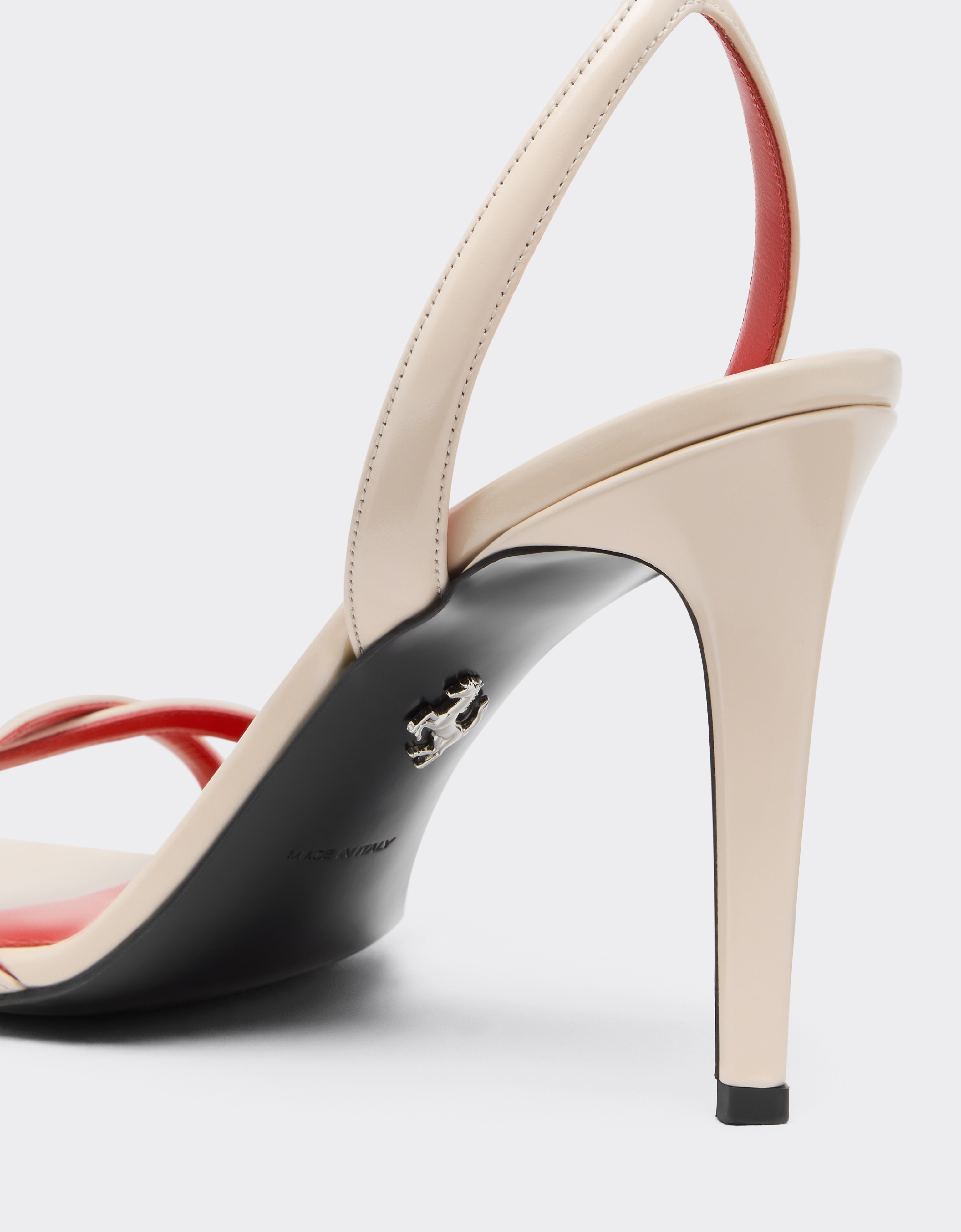 Ferrari Glossy Leather Sandals In Pink