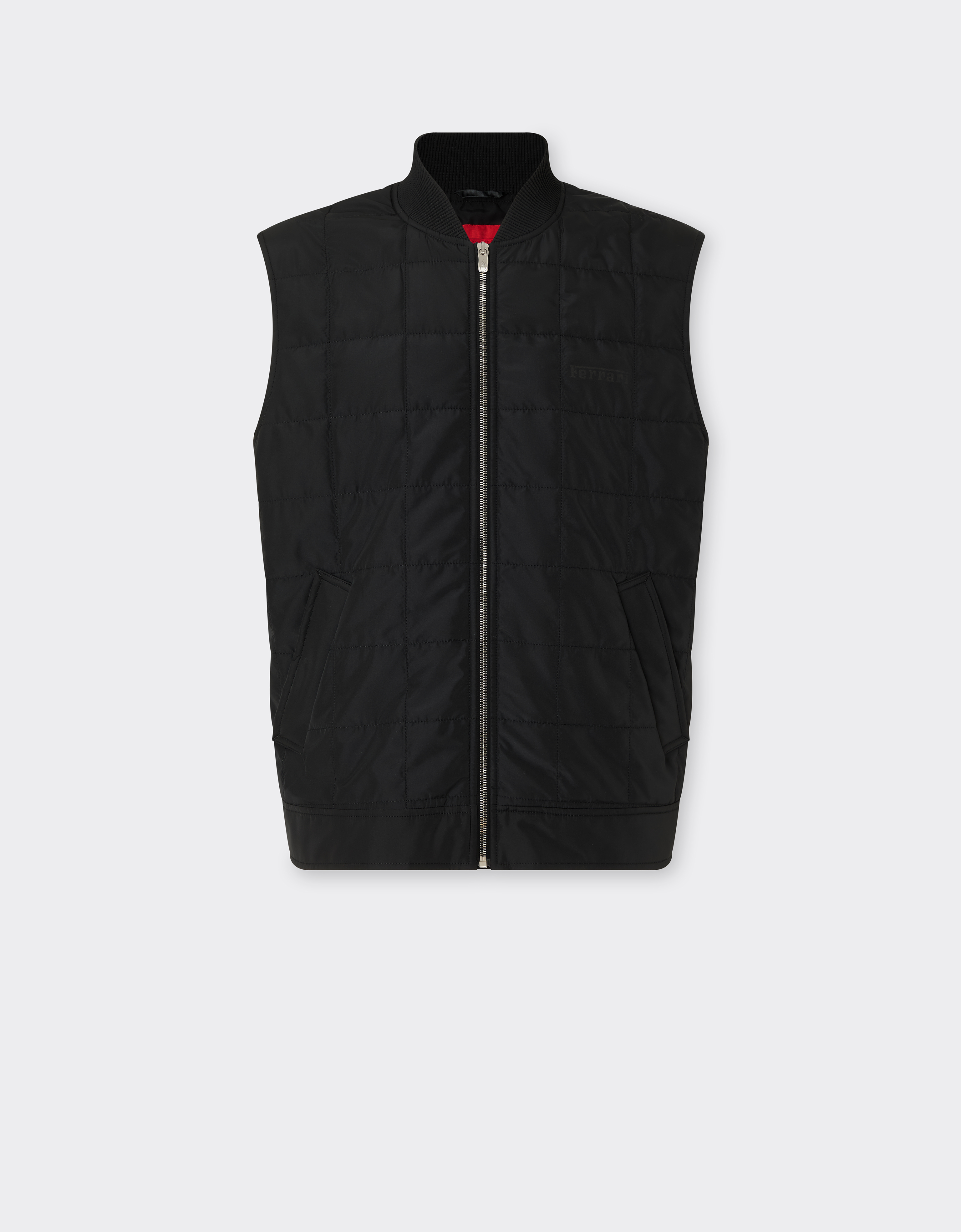 Ferrari Men's Black Padded Technical Nylon Vest - Jackets & Outerwear 46