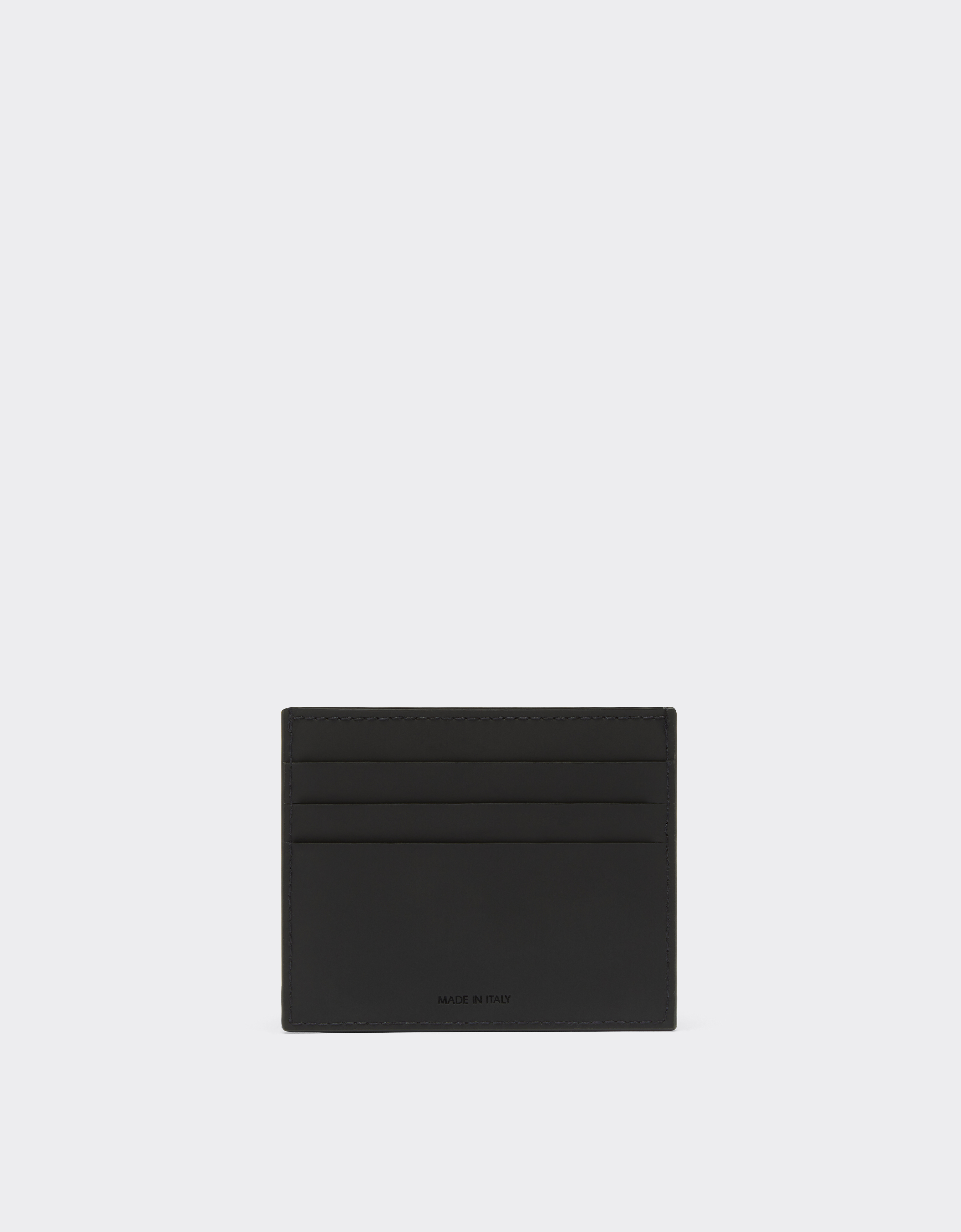  Ferrari Card Holder In Wrinkle-effect Leather And Carbon Fibre -  Wallets And Small Leather Goods Black Os 