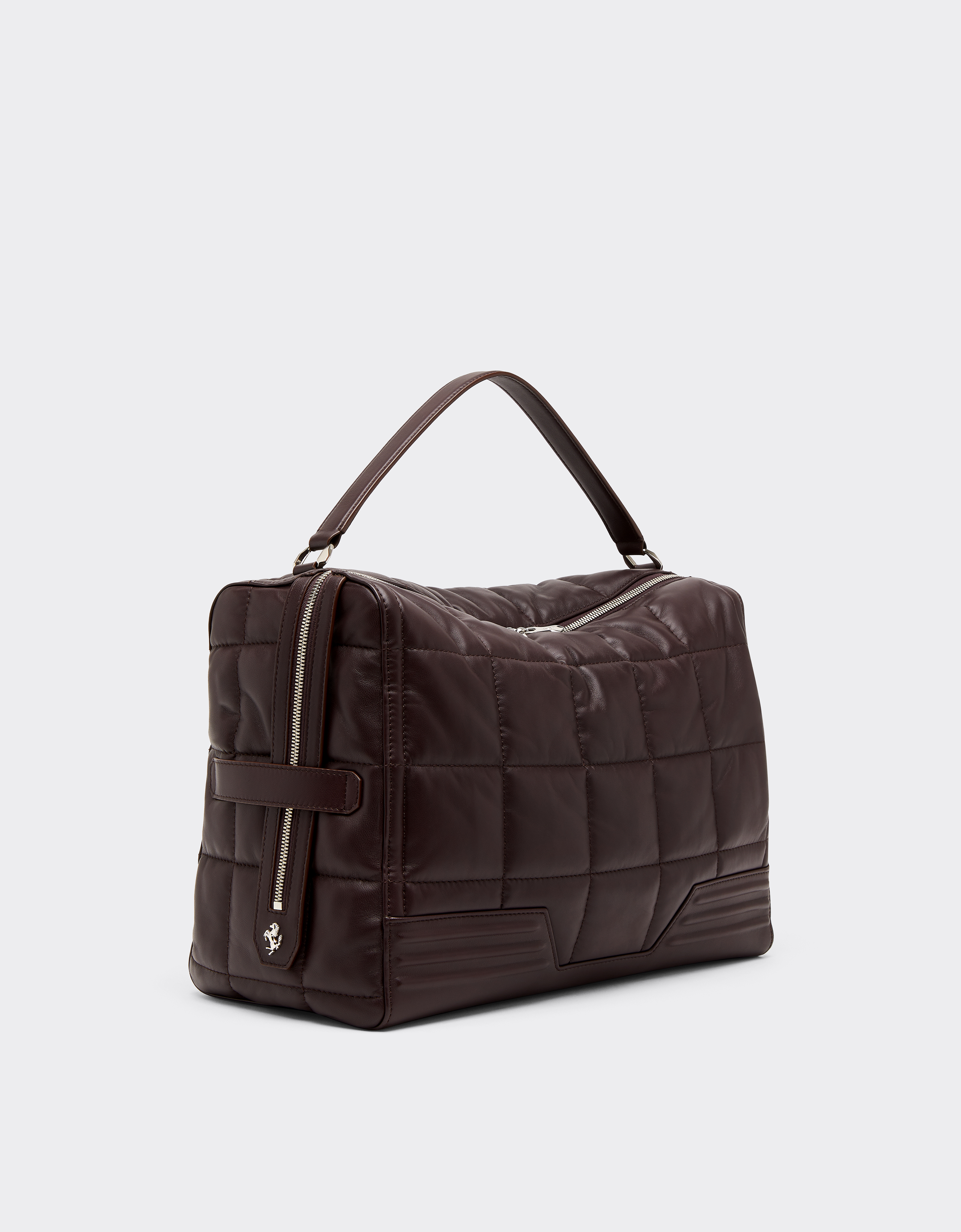 Ferrari Gt Soft Shoulder Bag In Quilted Leather In Brown
