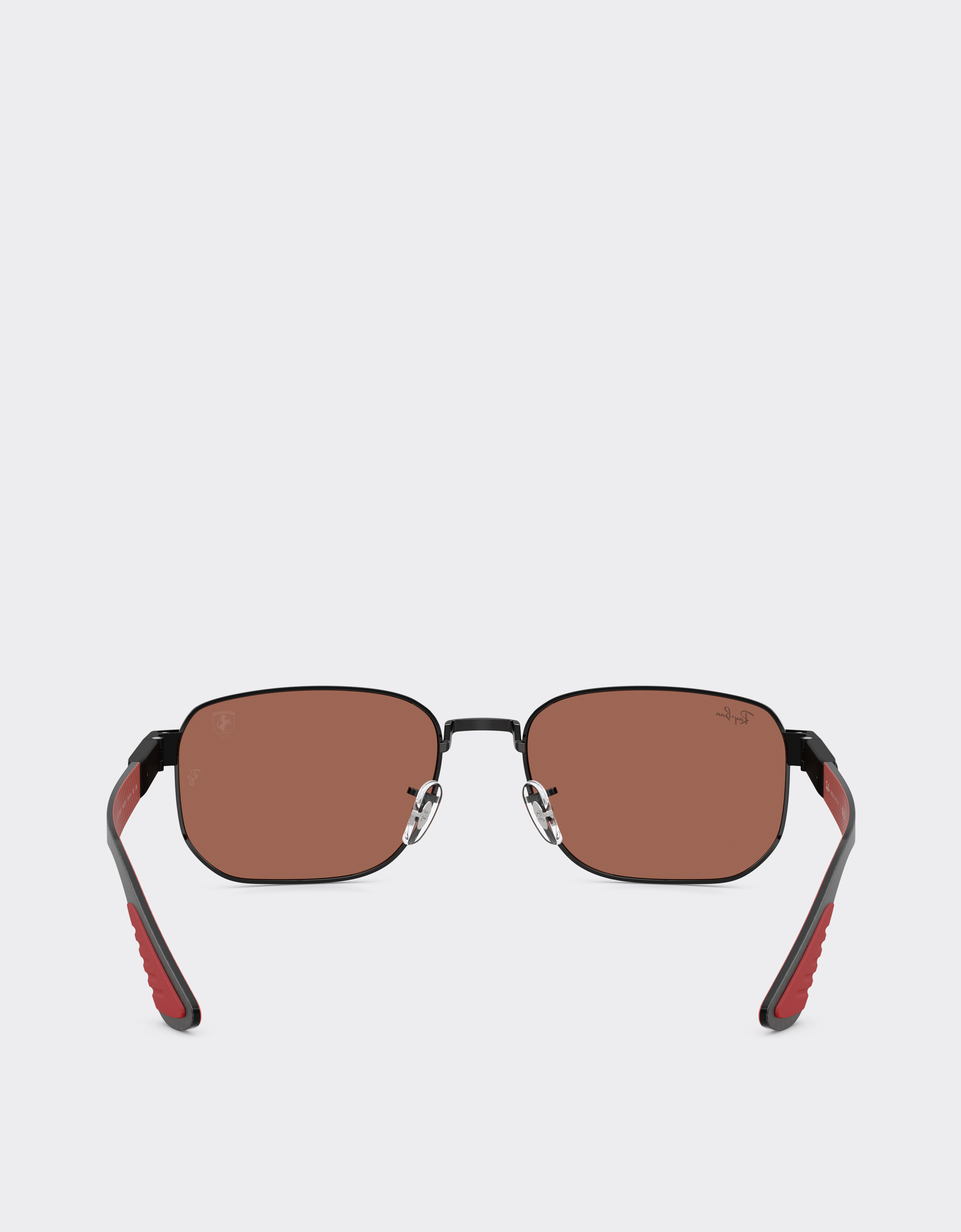 Ferrari Ray-ban For Scuderia  Rb8329m In Black Metal With Dark Red Mirrored Brown Lenses