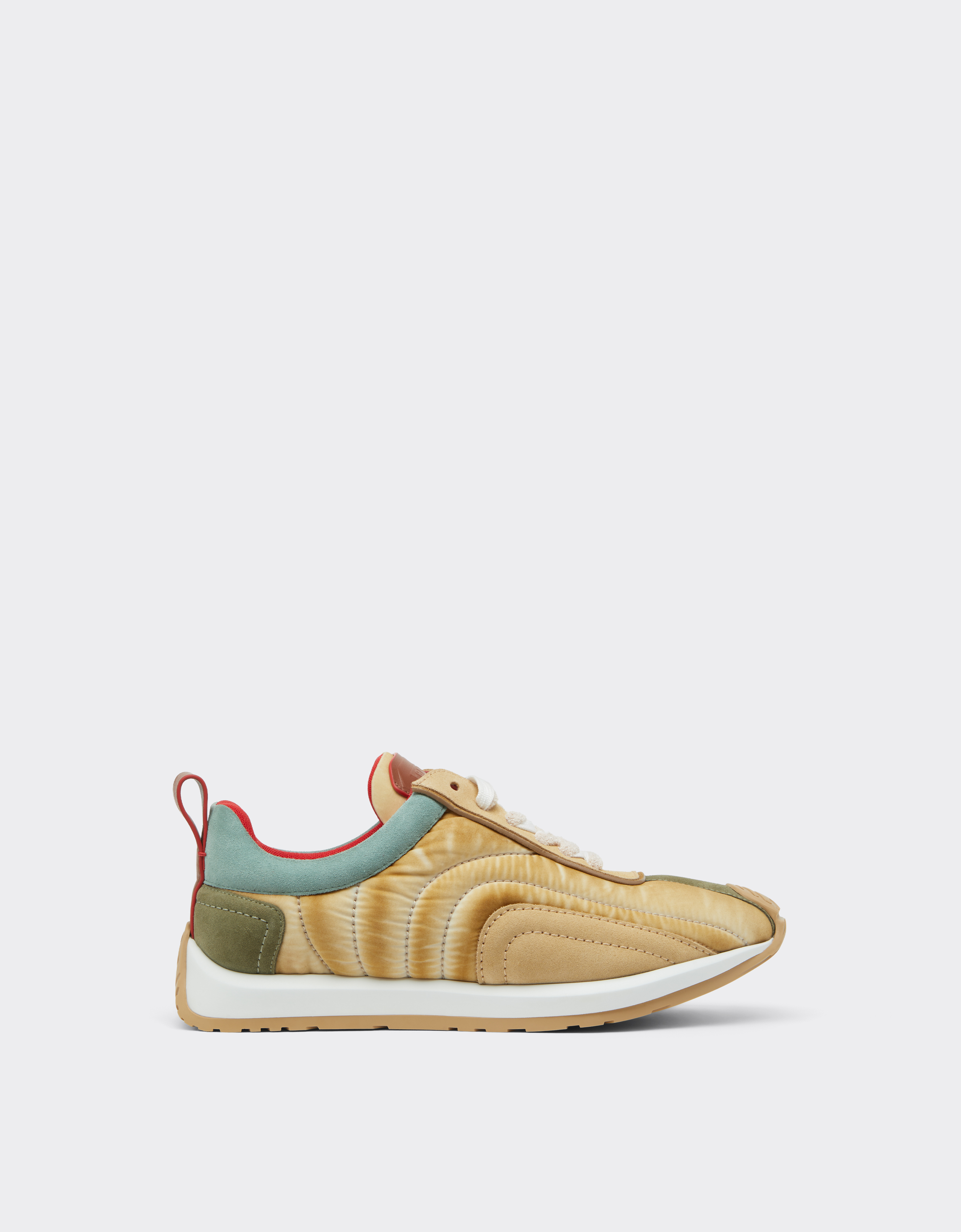 Ferrari Men's Granite Green Suede Nappa And Nylon Sneakers - Sneakers 42