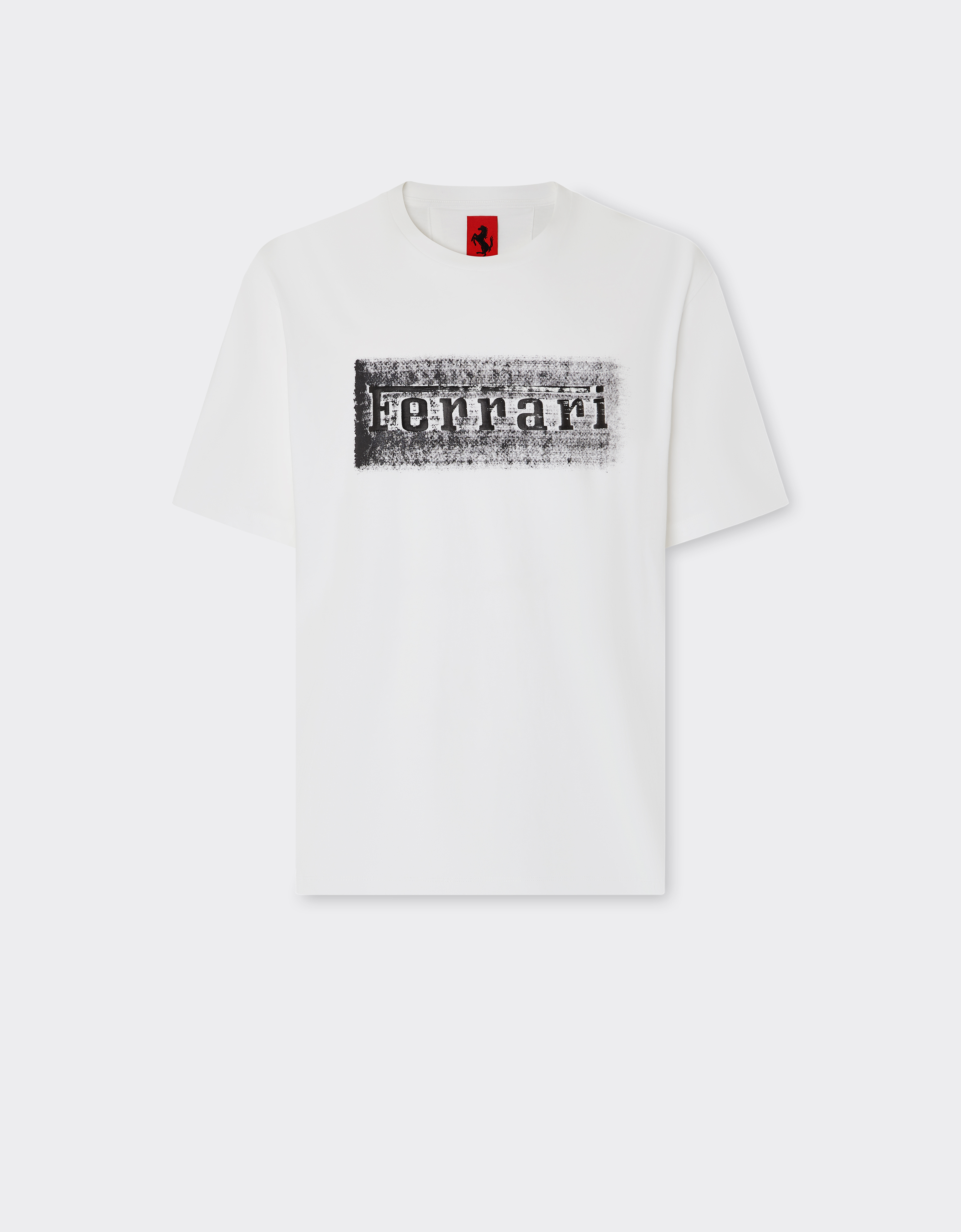 Ferrari Logo-graphic Cotton T-shirt In Optical White