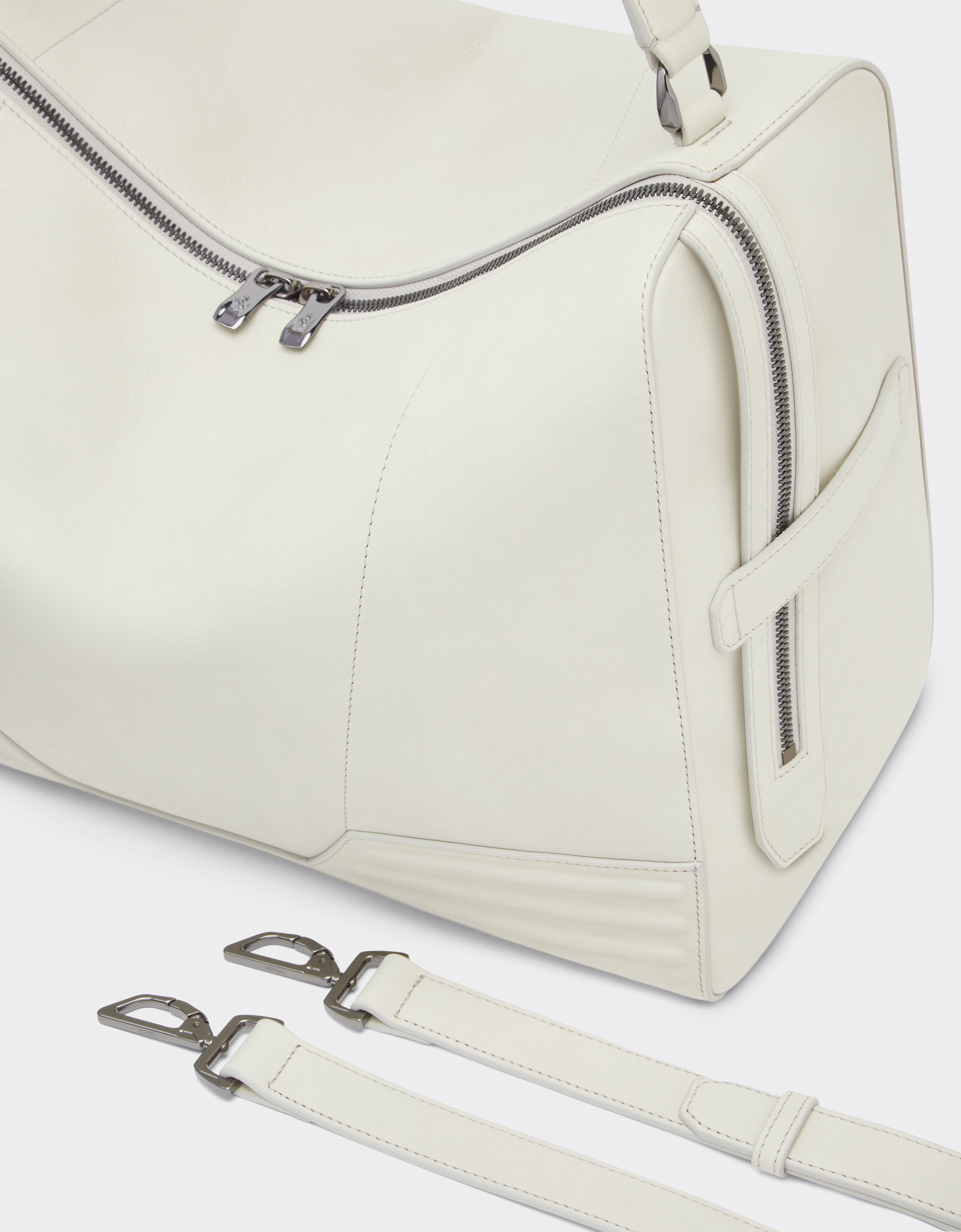 Ferrari Gt Soft Bag In Nubuck Leather In Ecru