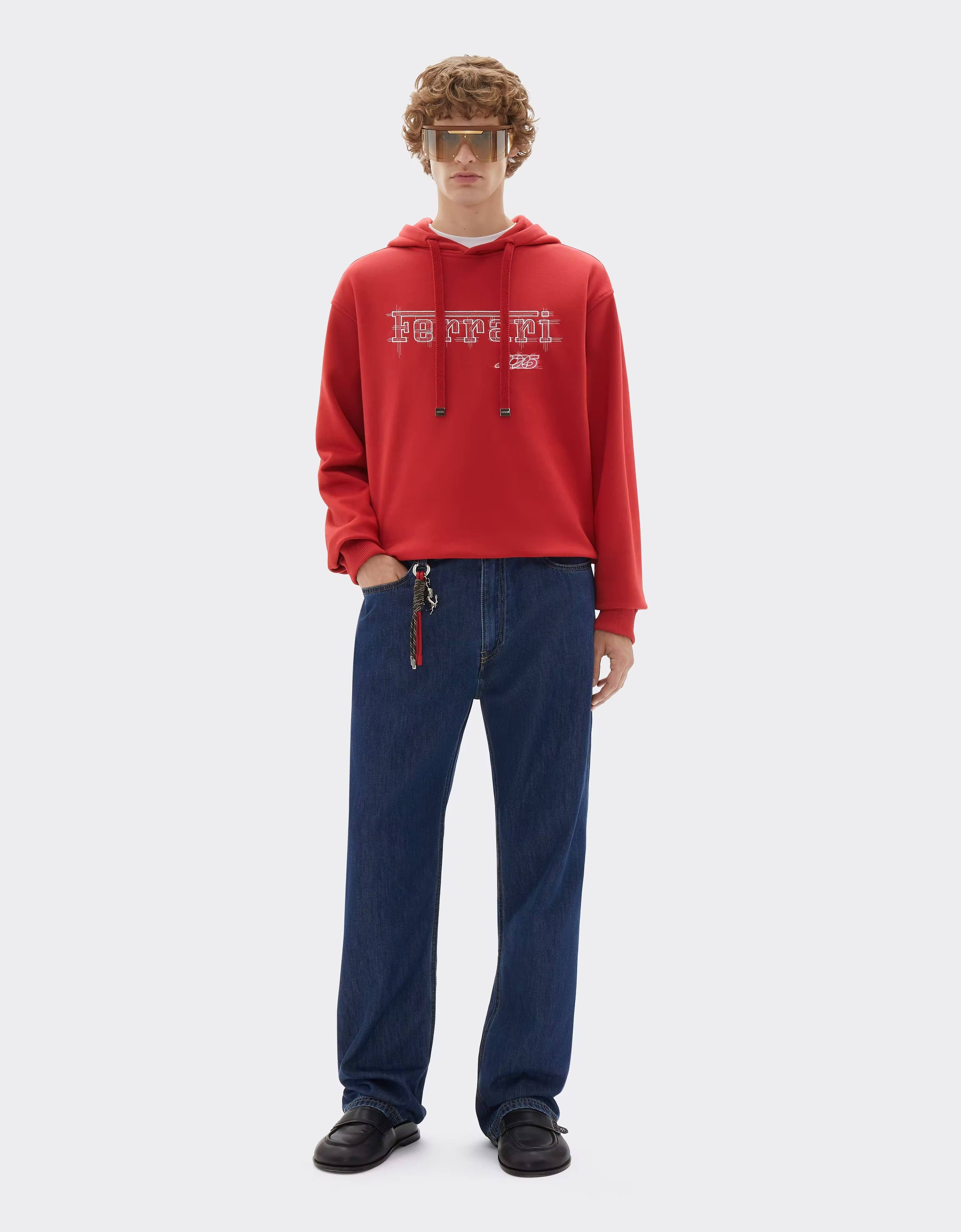  Ferrari Sweat-shirt Ferrari En Coton Pour Le Gp De Monaco 2026 - Male Sweat-shirts Et Pièces En Maille Rosso Magma Xs 