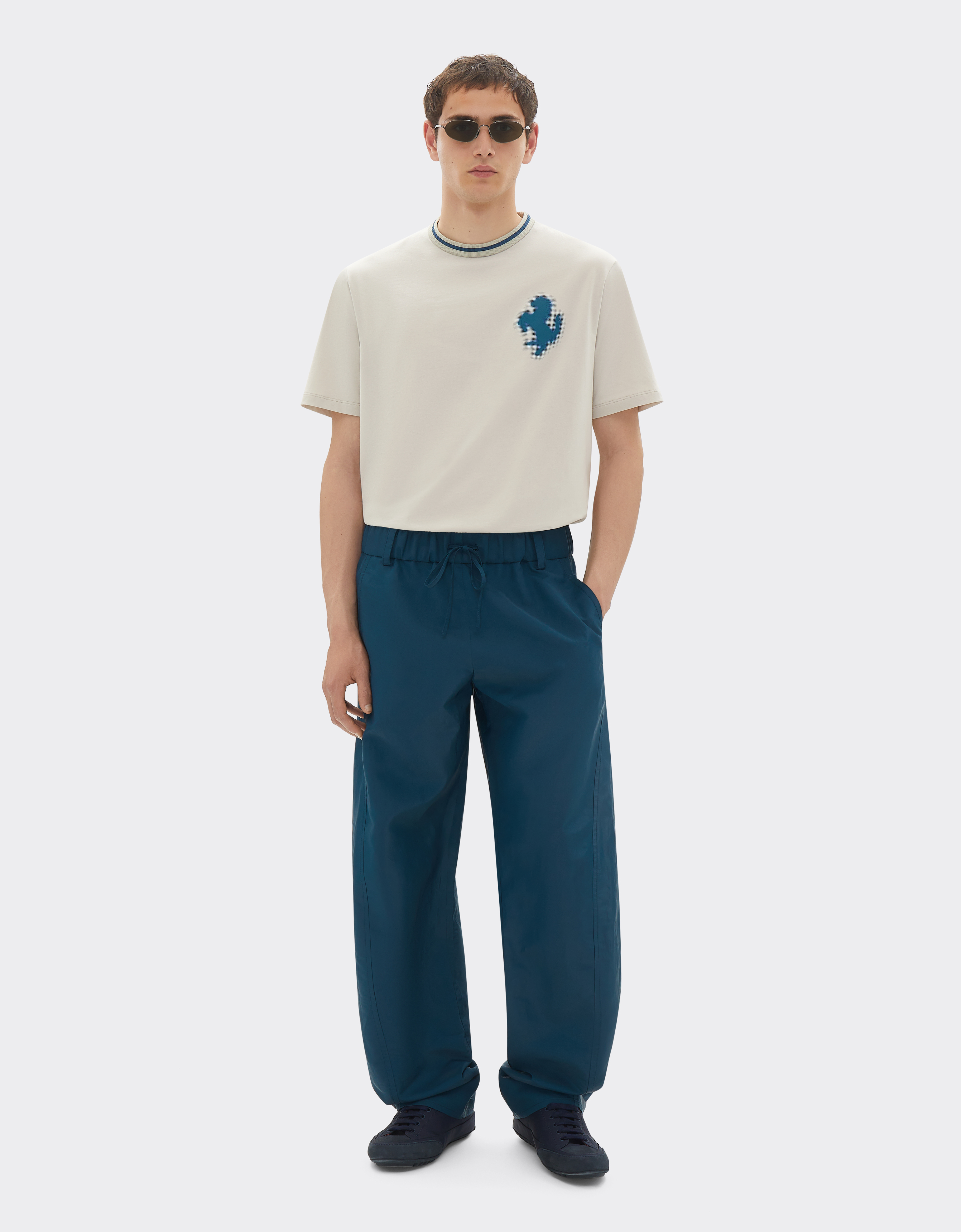 Ferrari Cotton T-shirt With Embossed Prancing Horse