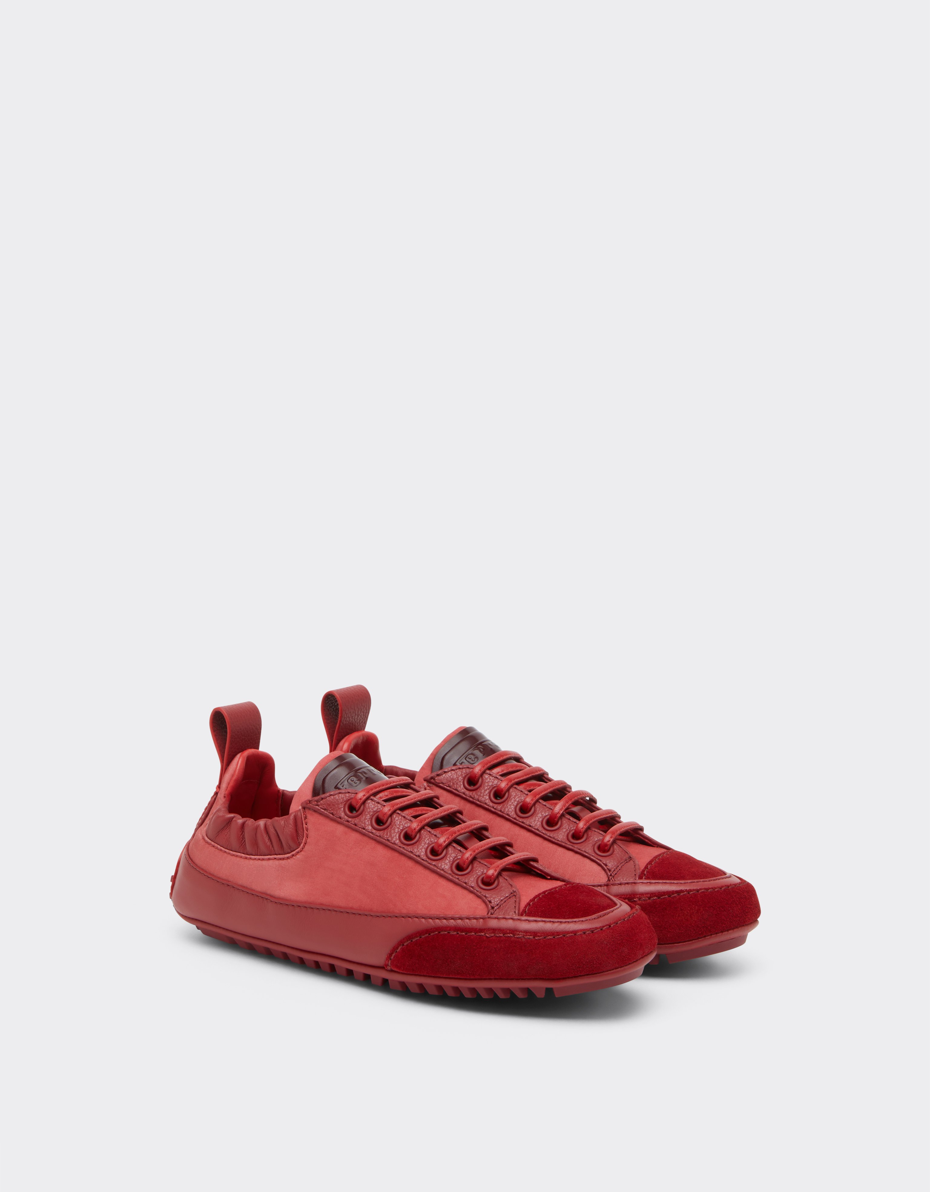 Ferrari Sneaker Driver Aus Nylon, Wildleder Und Leder - Female Sneaker Maison Red 37 