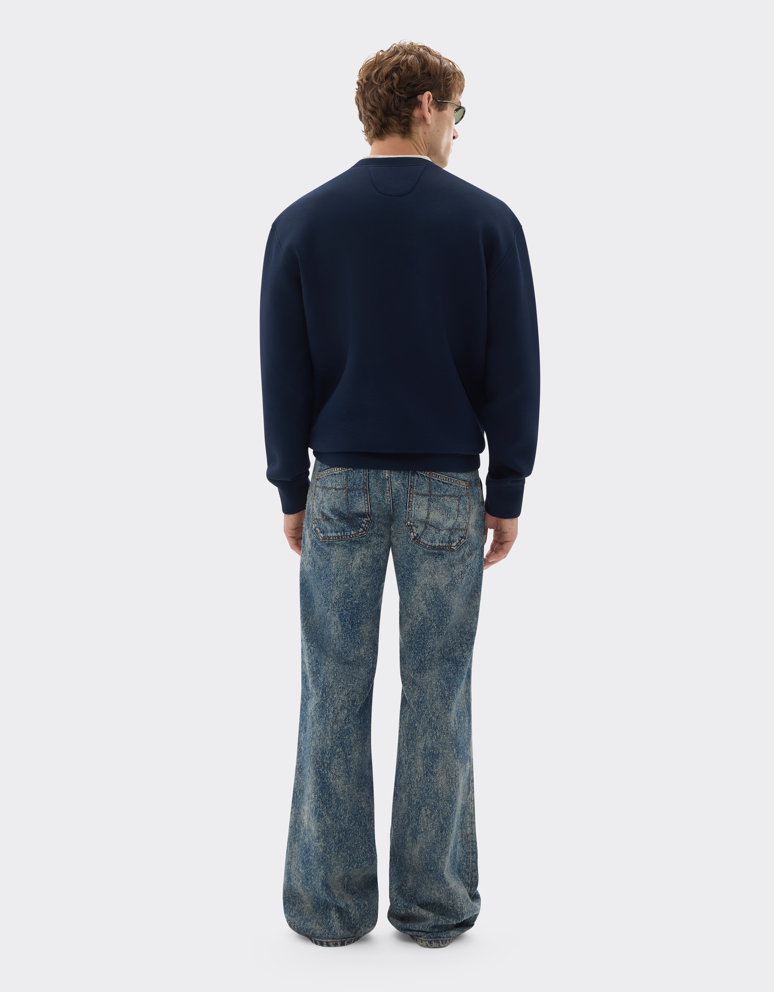 Ferrari Scuba Sweatshirt With Logo In Navy