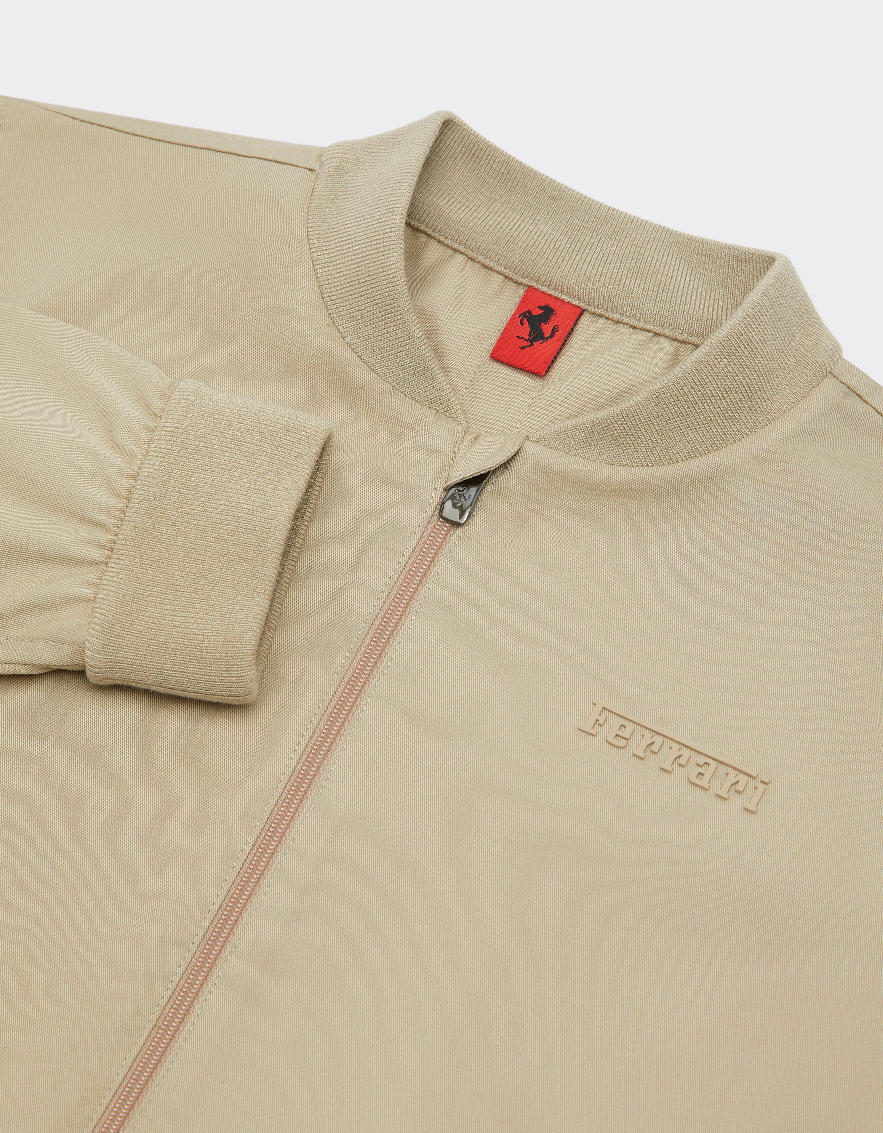  Ferrari Bomber Jacket In Cotton Gabardine -  Jackets And Sweatshirts Beige 12y 