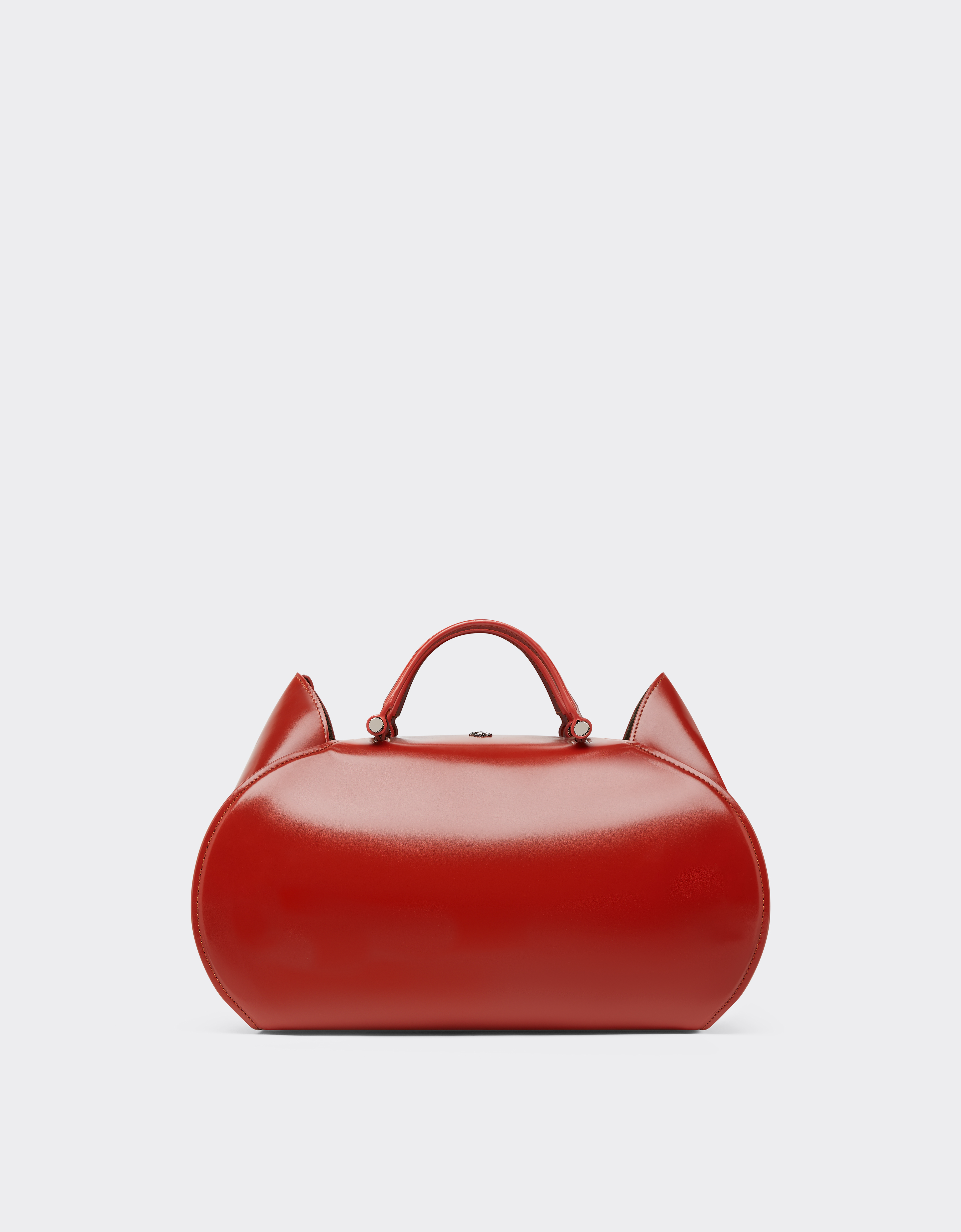 Ferrari Dino Handbag In Shiny Leather In Maison Red