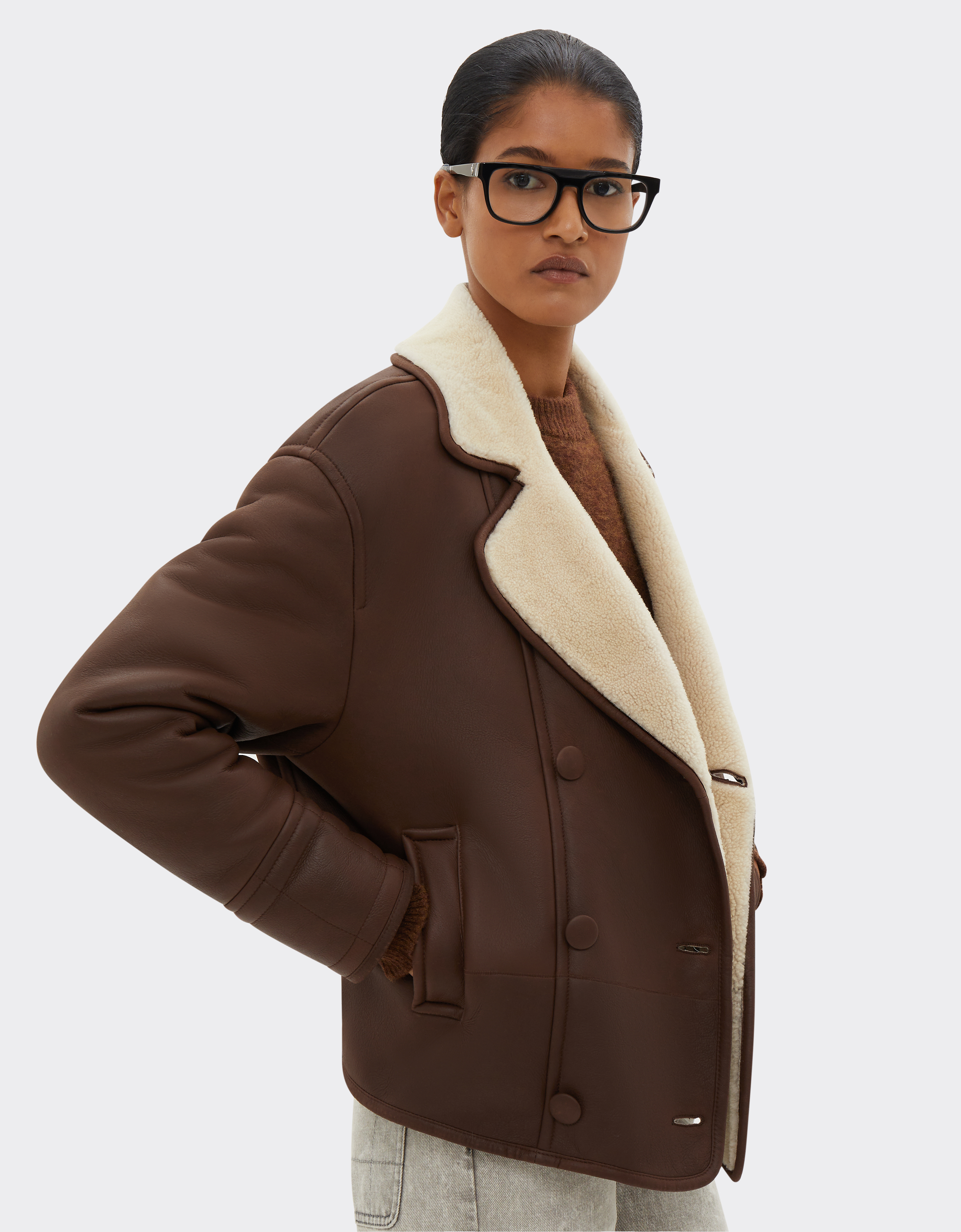 Ferrari Shearling Caban In #n/d