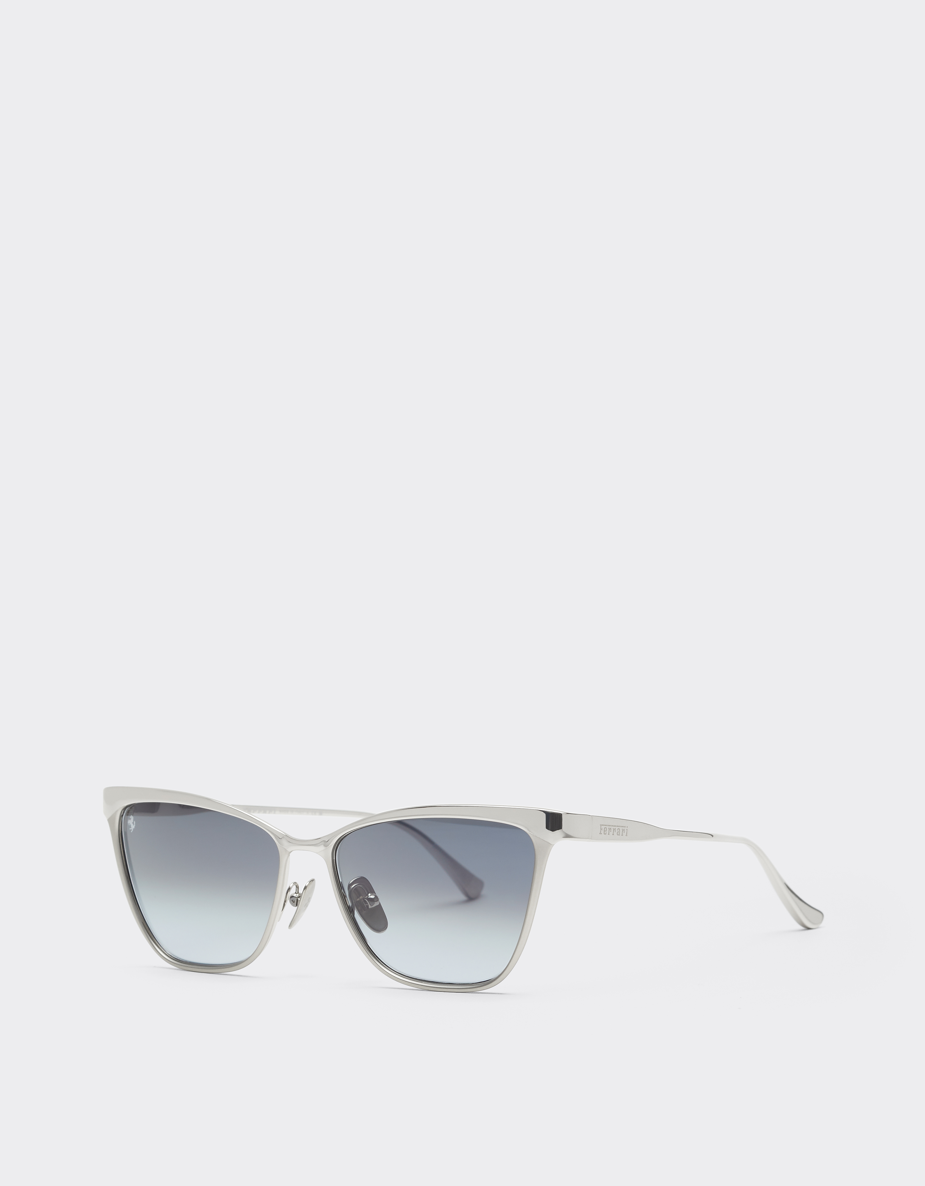  Ferrari Ferrari-sonnenbrille Aus Silberfarbenemmetall Mit Grauen Kristallgläsern Mit Farbverlauf - Female Sonnenbrillen Silver Os 