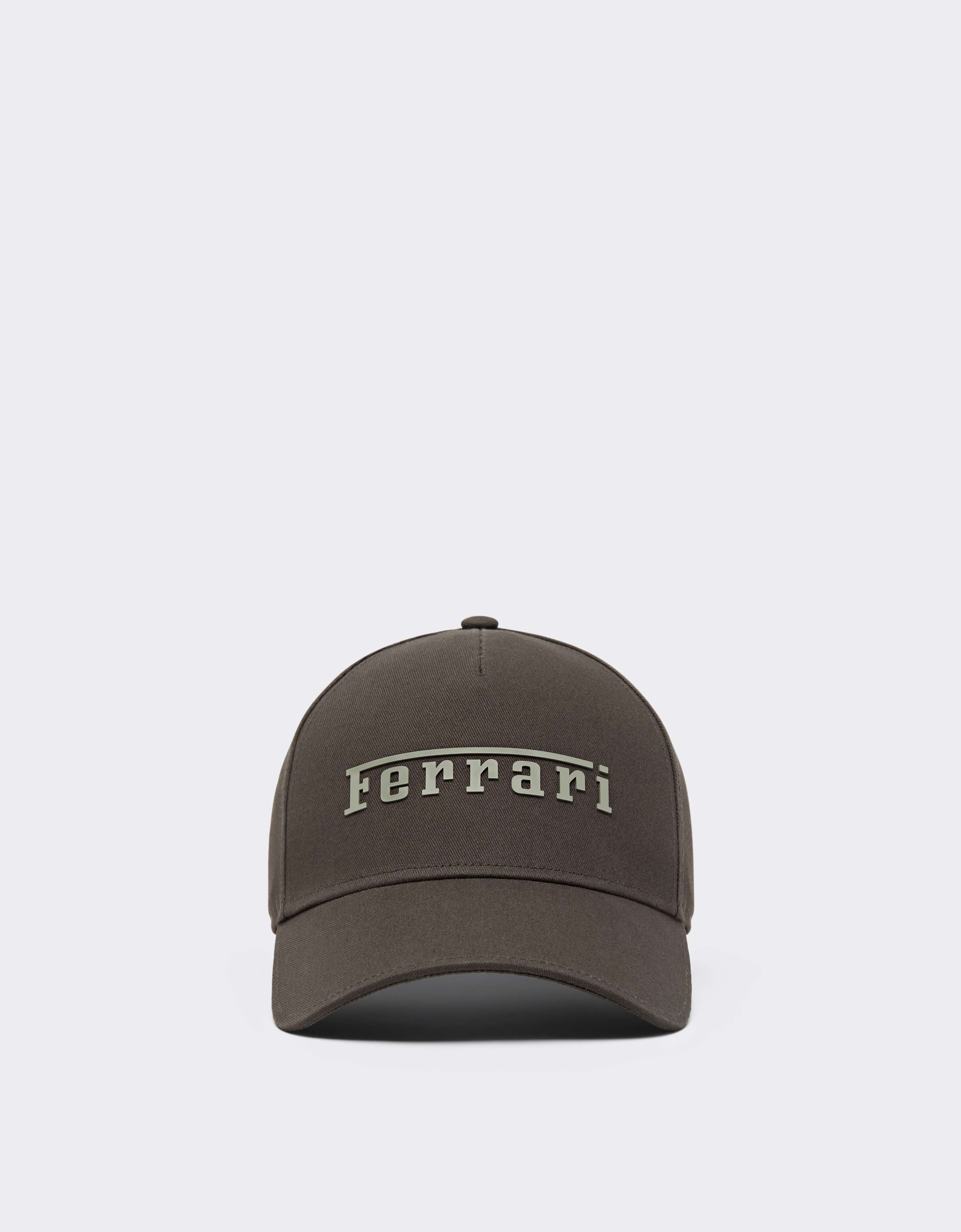 Ferrari Cotton Twill Baseball Cap In Brown