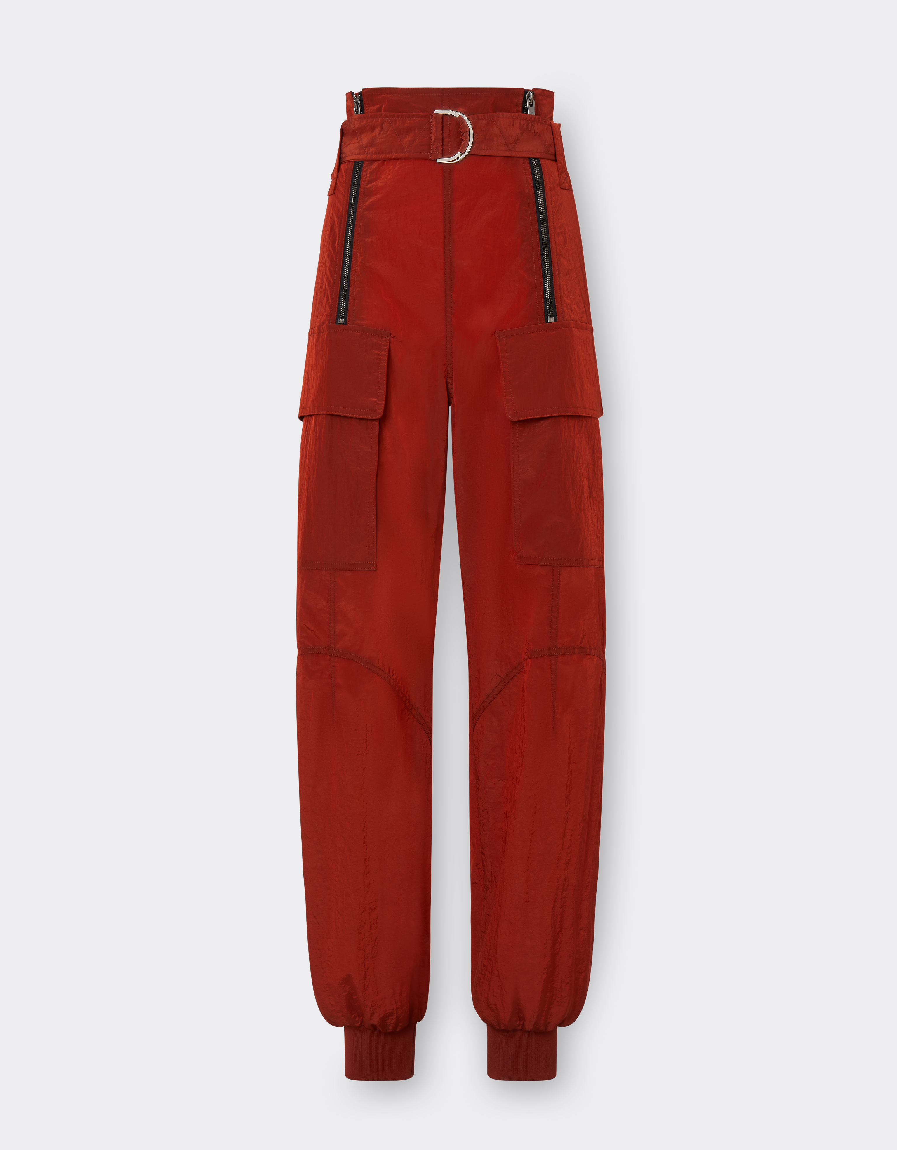 Shop Ferrari Nylon Cargo Trousers In Rust