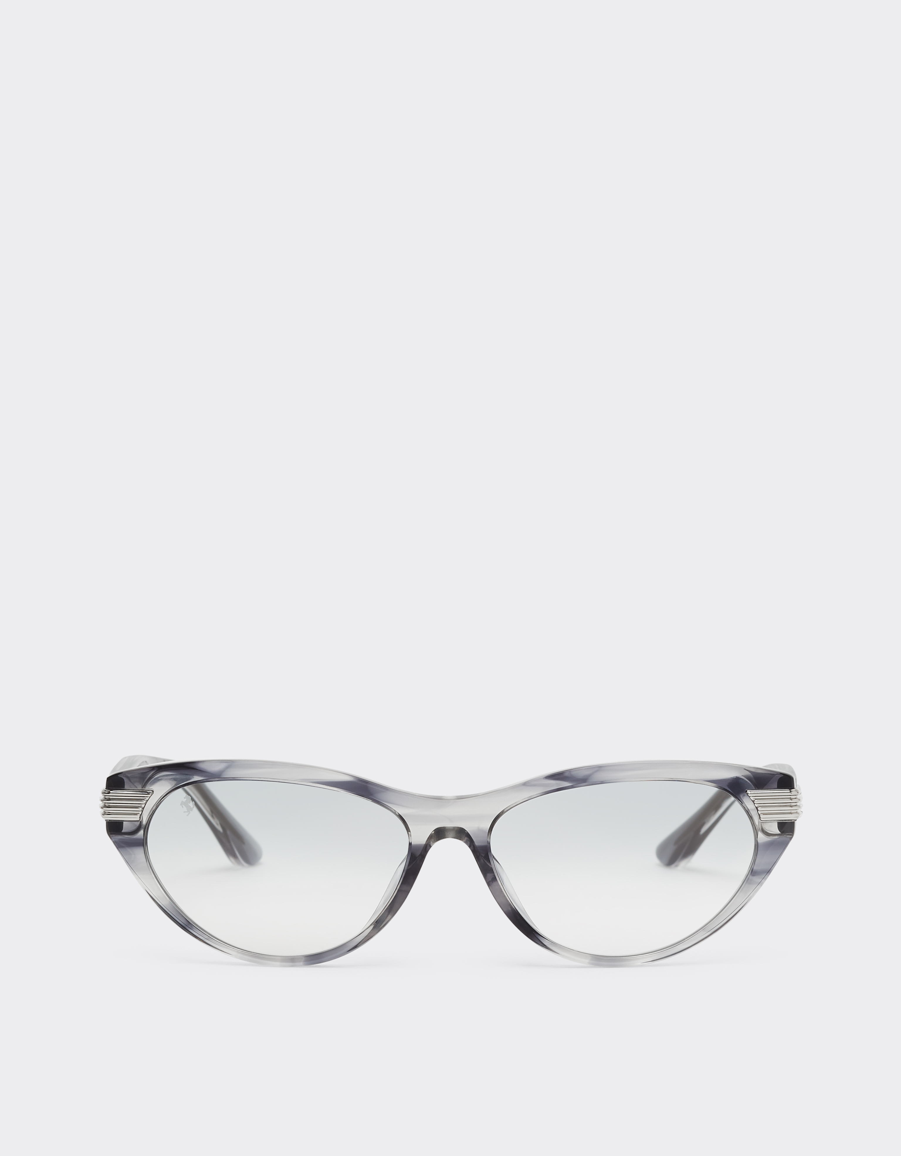 Ferrari Blue Stripedacetate Sunglasses With Gray Gradient Mirrored Lenses