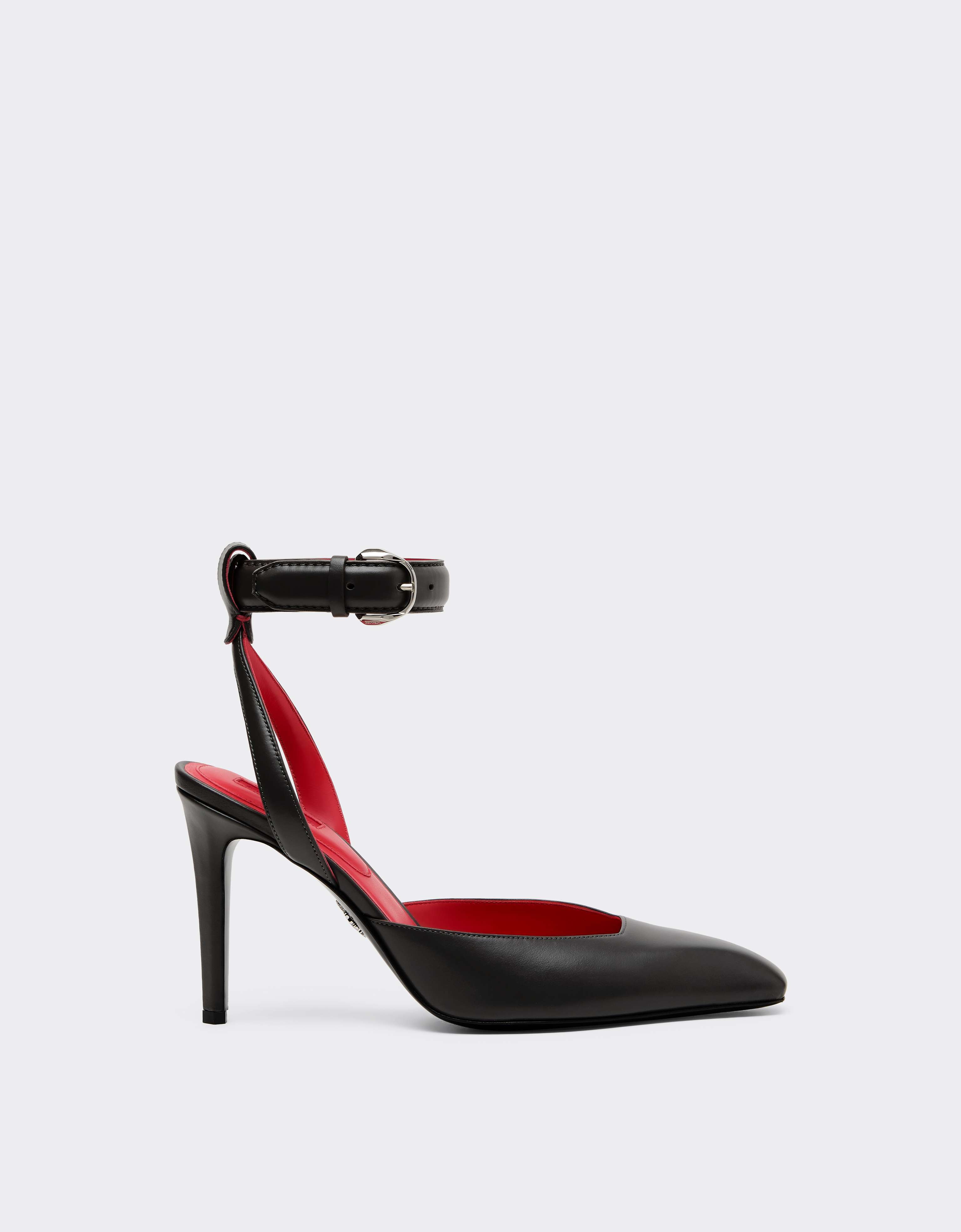 Ferrari Leather Heeled Sandal In Gray