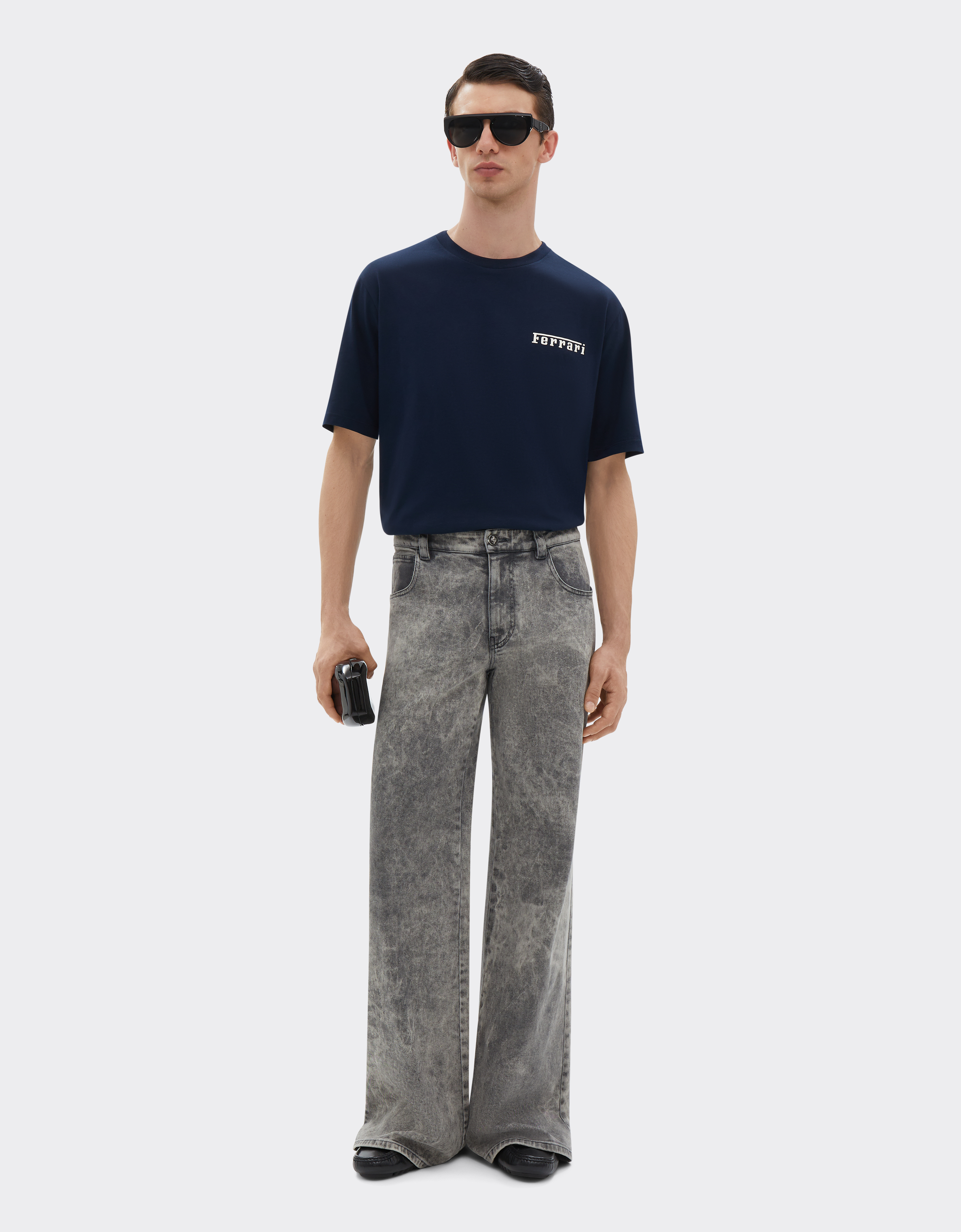 Ferrari Cotton T-shirt With  Logo In Blue