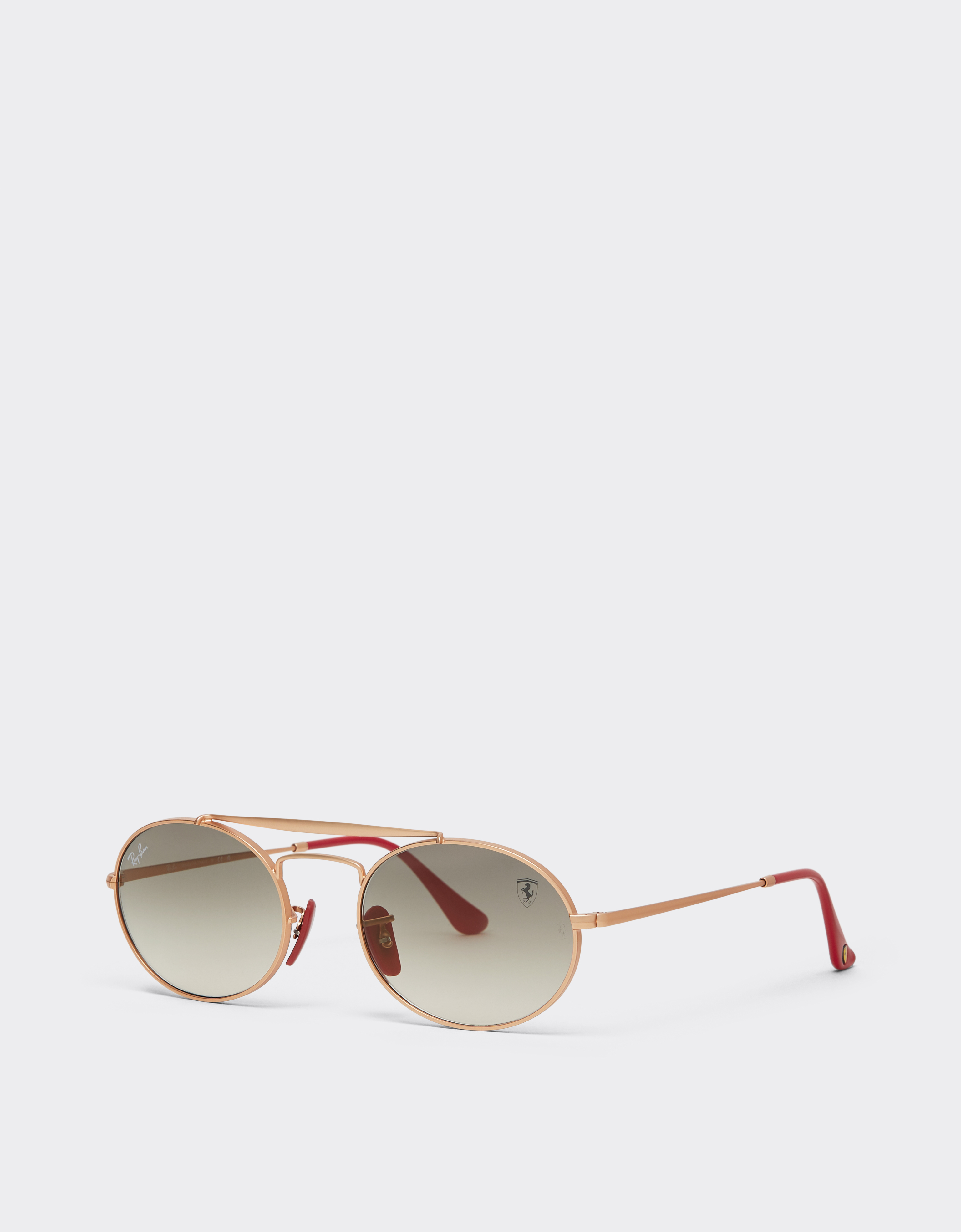 Ferrari Ray-ban For Scuderia  Rb3775m In Rose Gold Metal With Light Grey Gradient Lenses In Silver