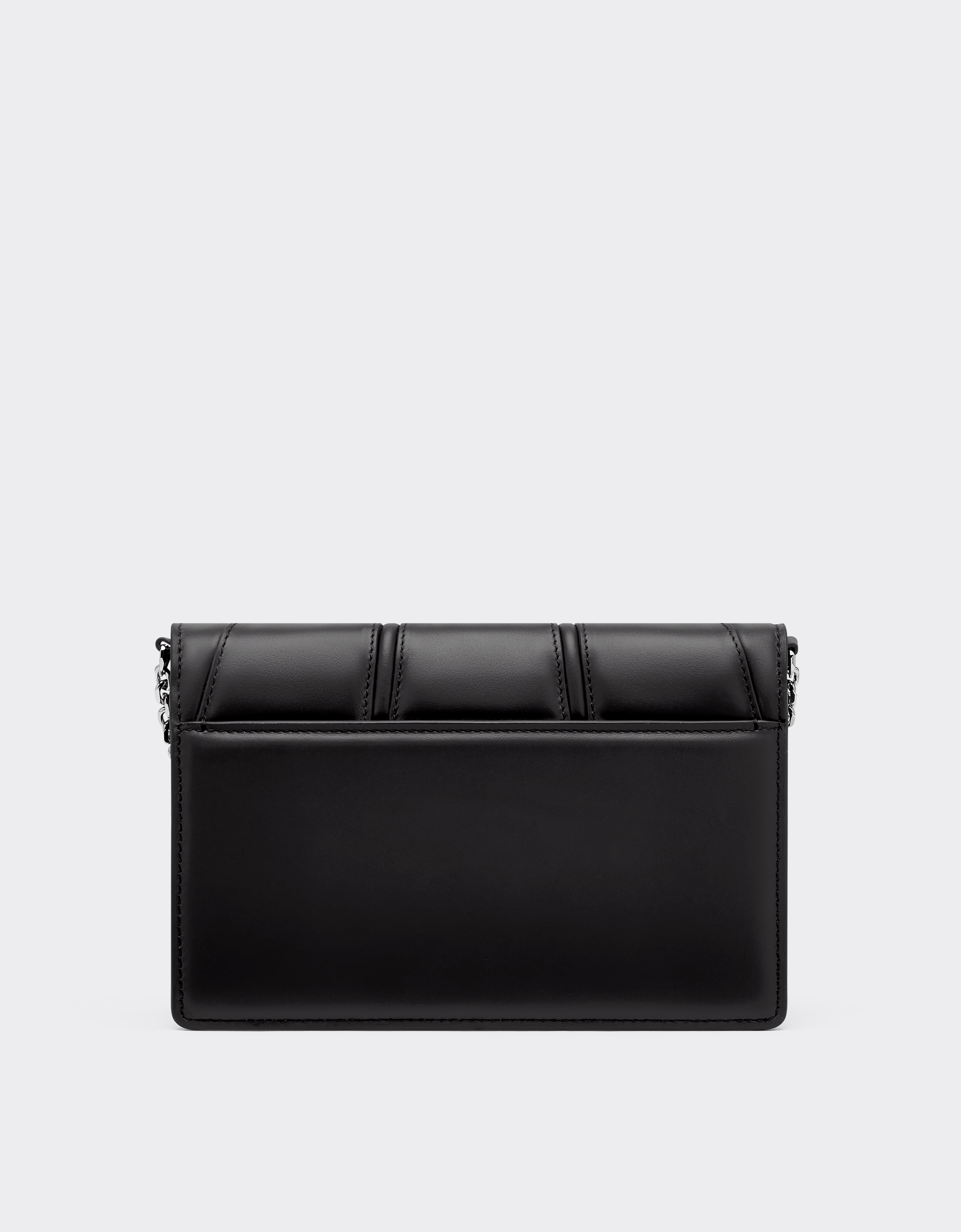 Ferrari Gt Leather Clutch Wallet With Chain In Black