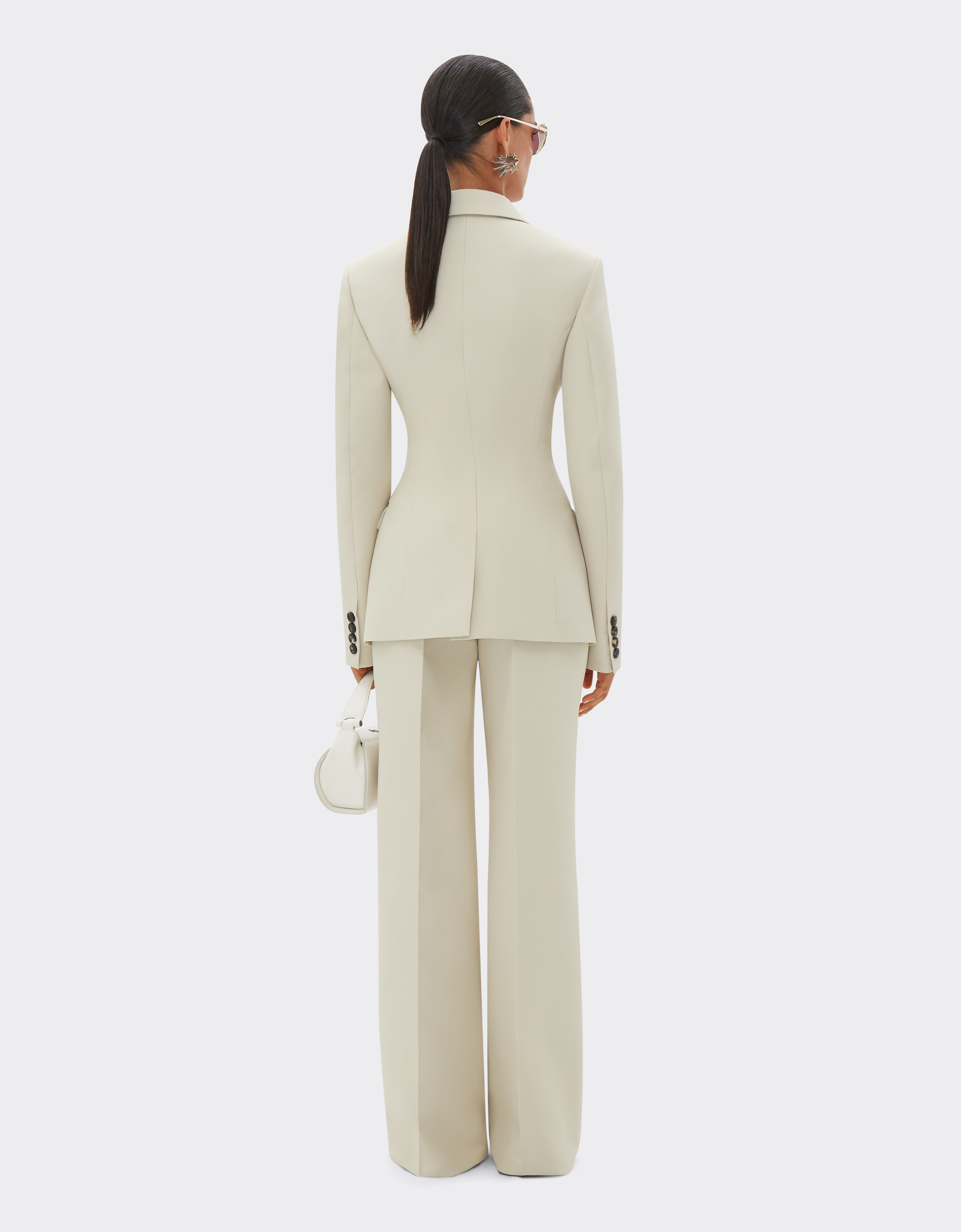 Ferrari Blazer In Two-tone Double-sided Tech Fabric In Ecru