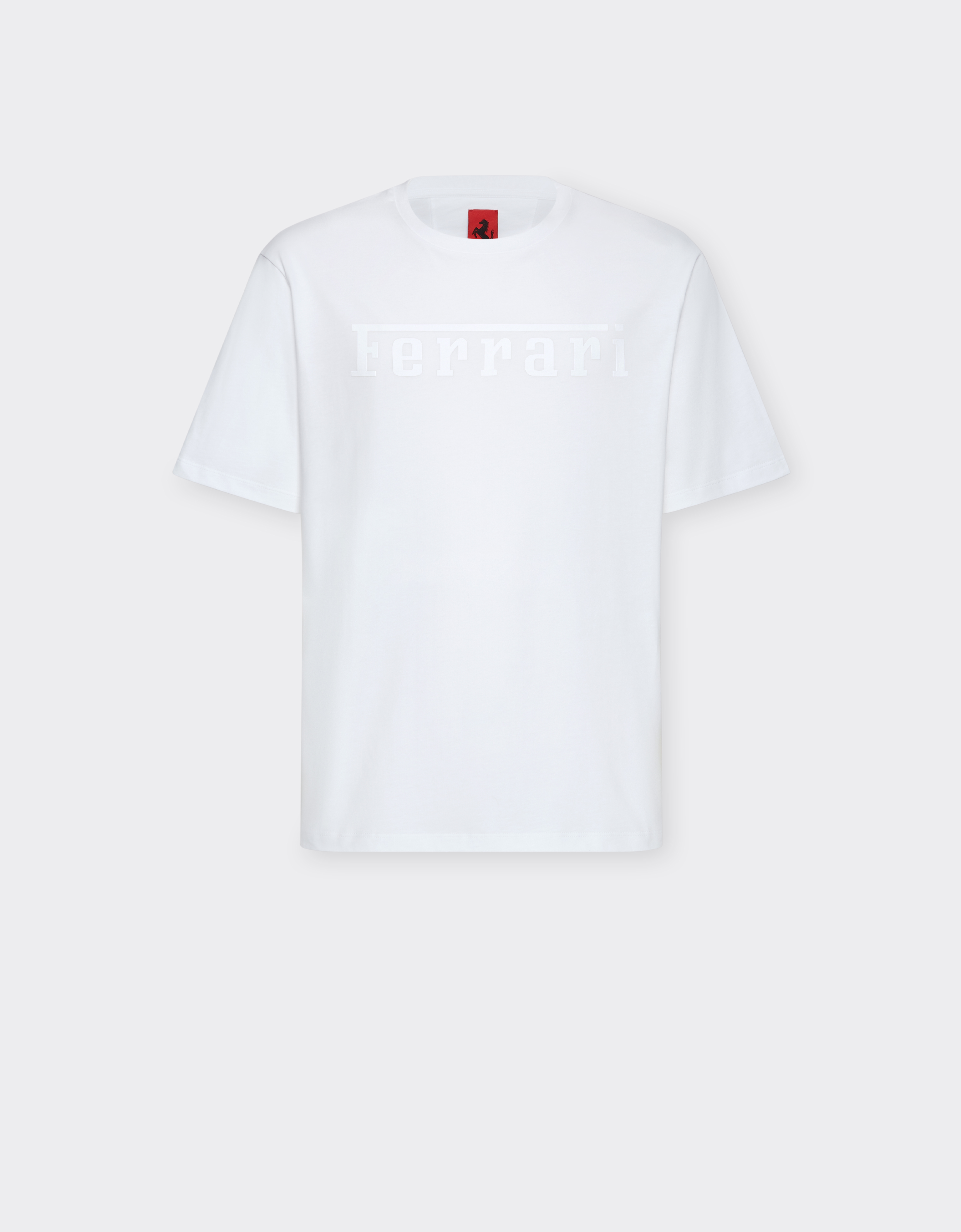 Ferrari Cotton T-shirt With  Logo In Optical White