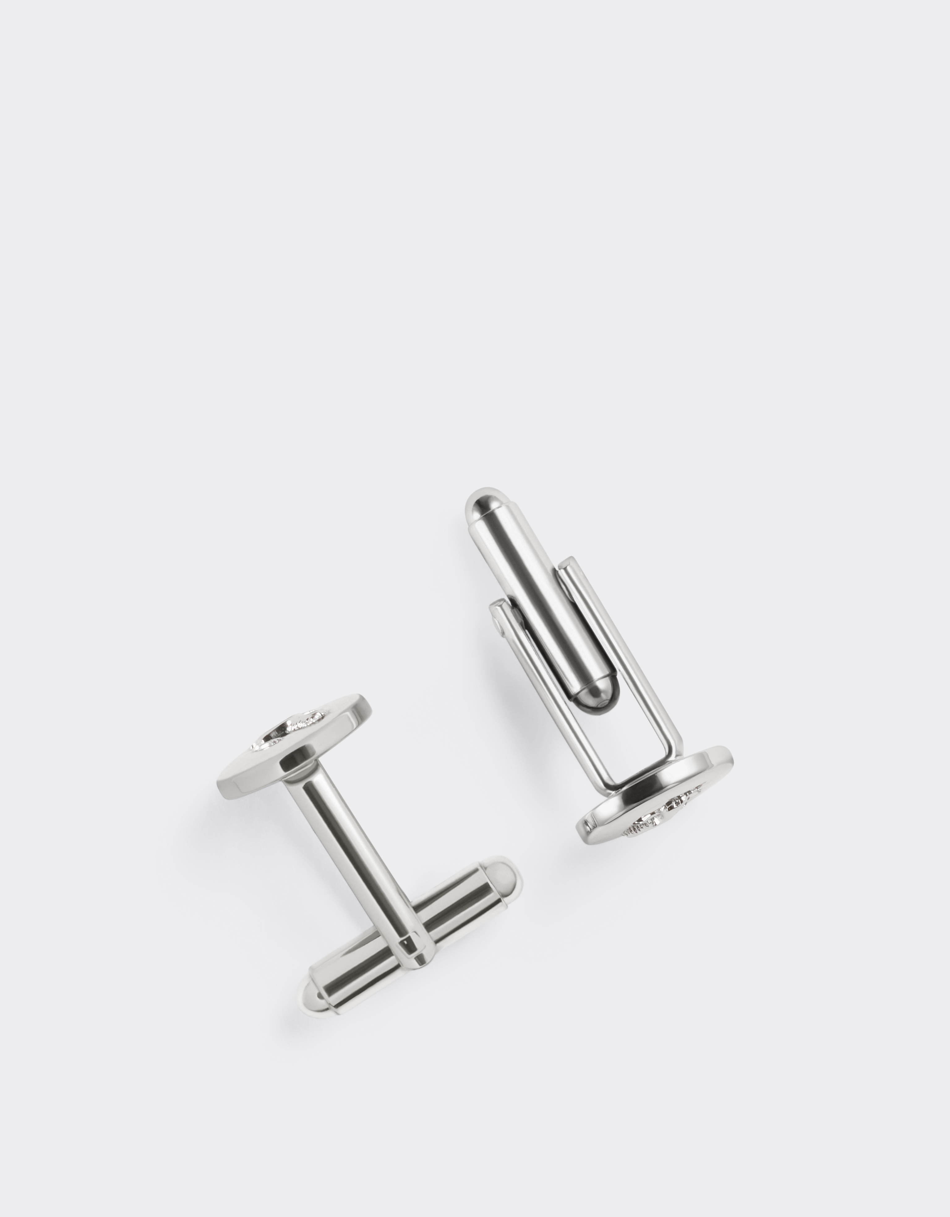 Ferrari Metal Cufflinks In Silver