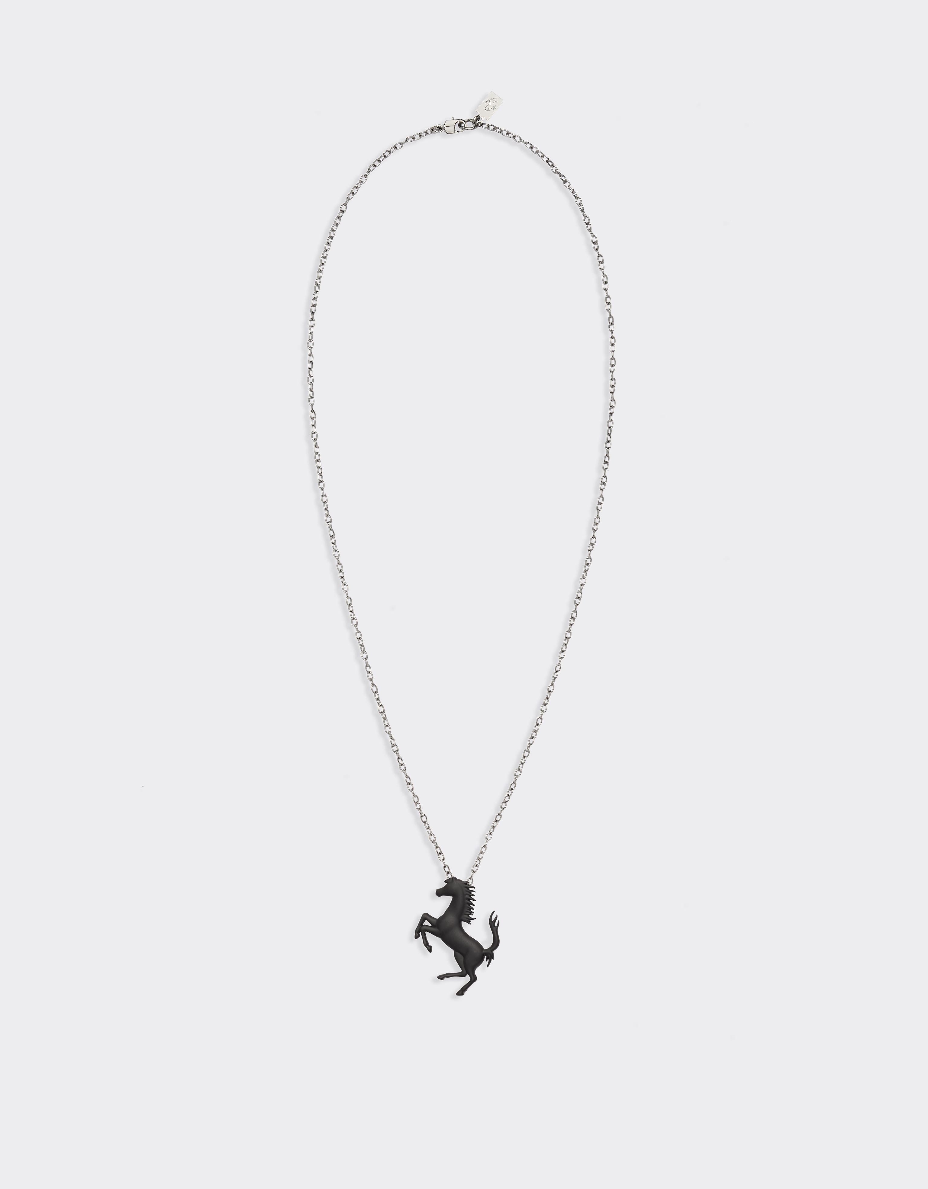 Shop Ferrari Necklace With Prancing Horse In Black