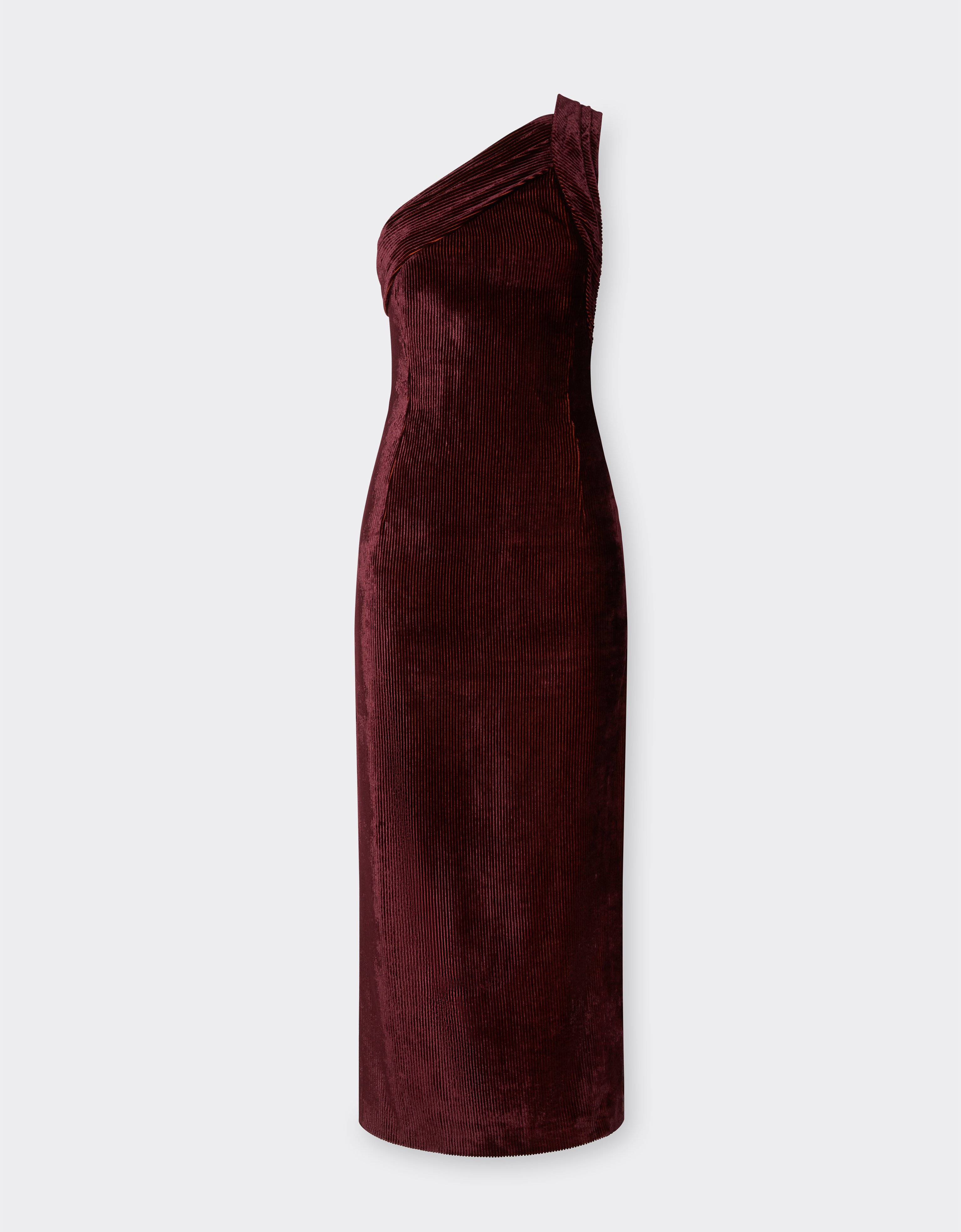 Ferrari Shiny Corduroy Dress In Brown