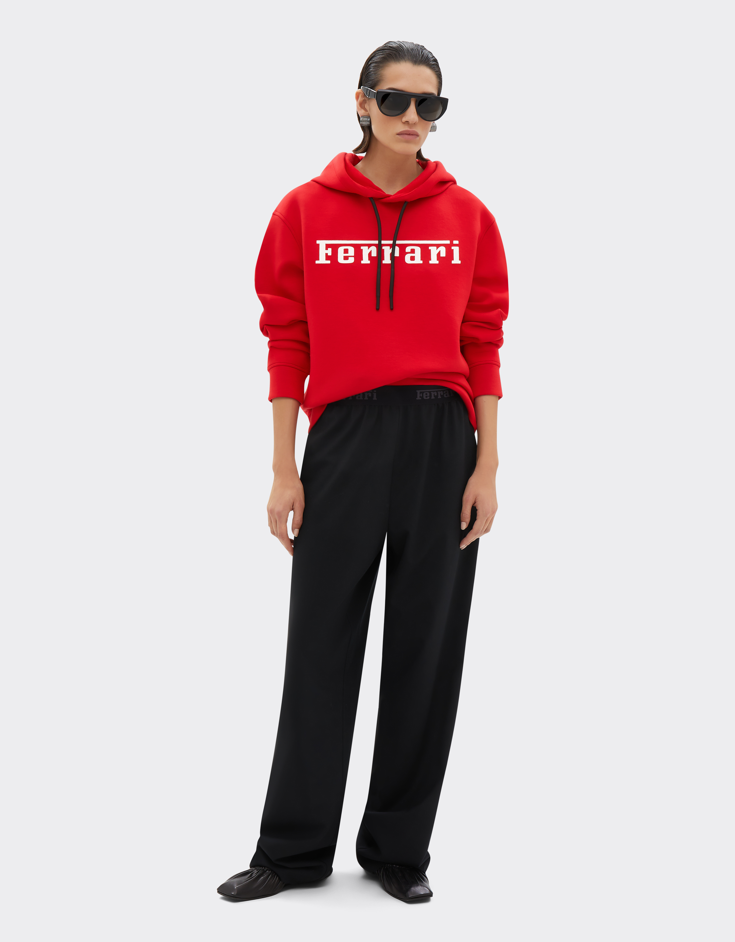 Ferrari Scuba Sweatshirt With Logo In Rosso Corsa