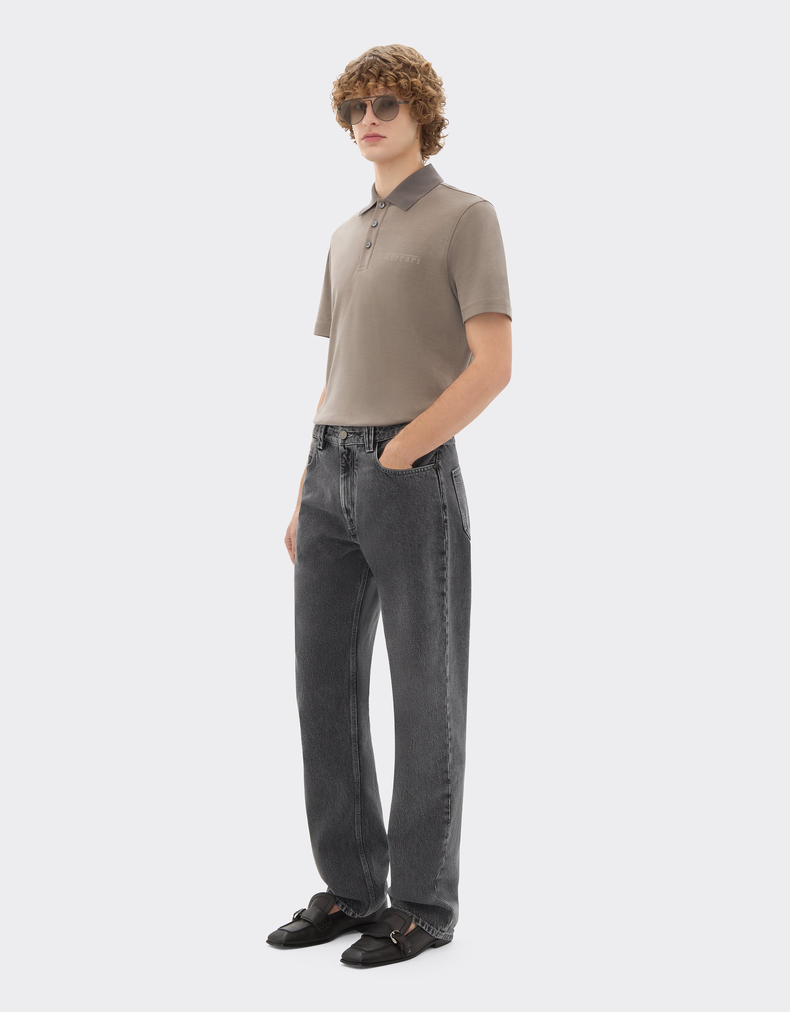  Ferrari Poloshirt Aus Baumwolle Mit Ferrari-logo - Male Poloshirts Clay Xl 
