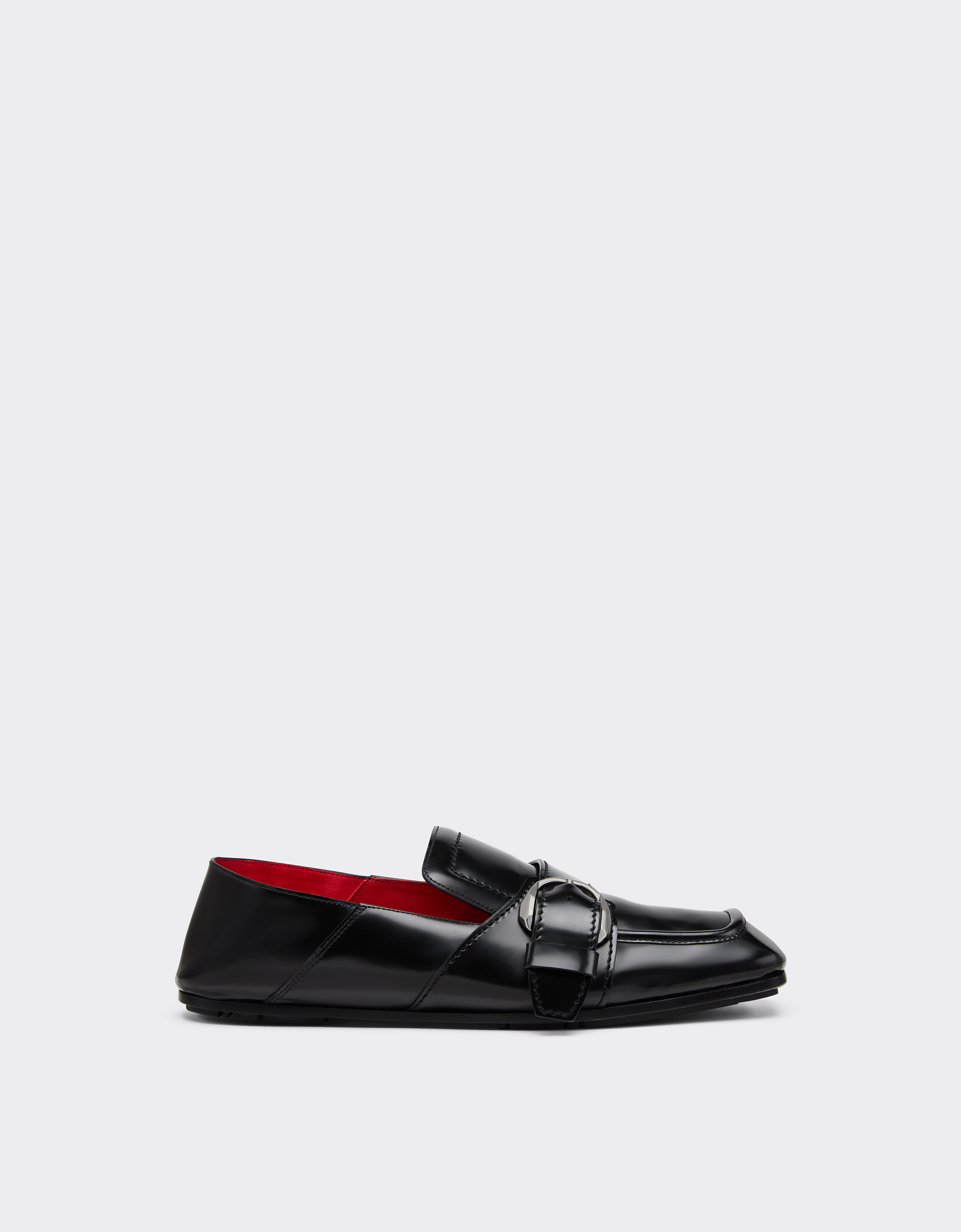Ferrari Men's Black Brushed Leather Loafers - Shoes & Boots 40