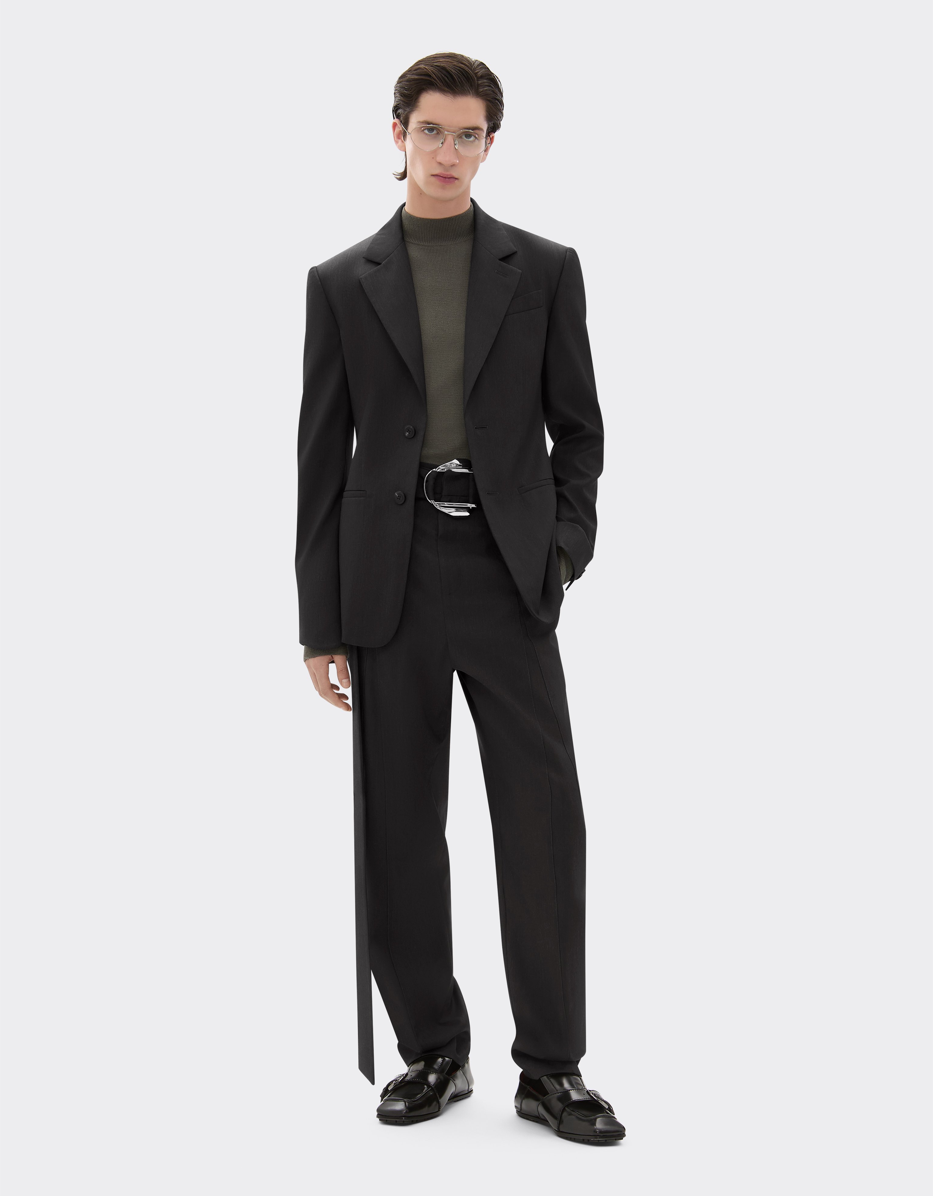 Ferrari Blazer In Q-cycle® Mélange Wool In Black