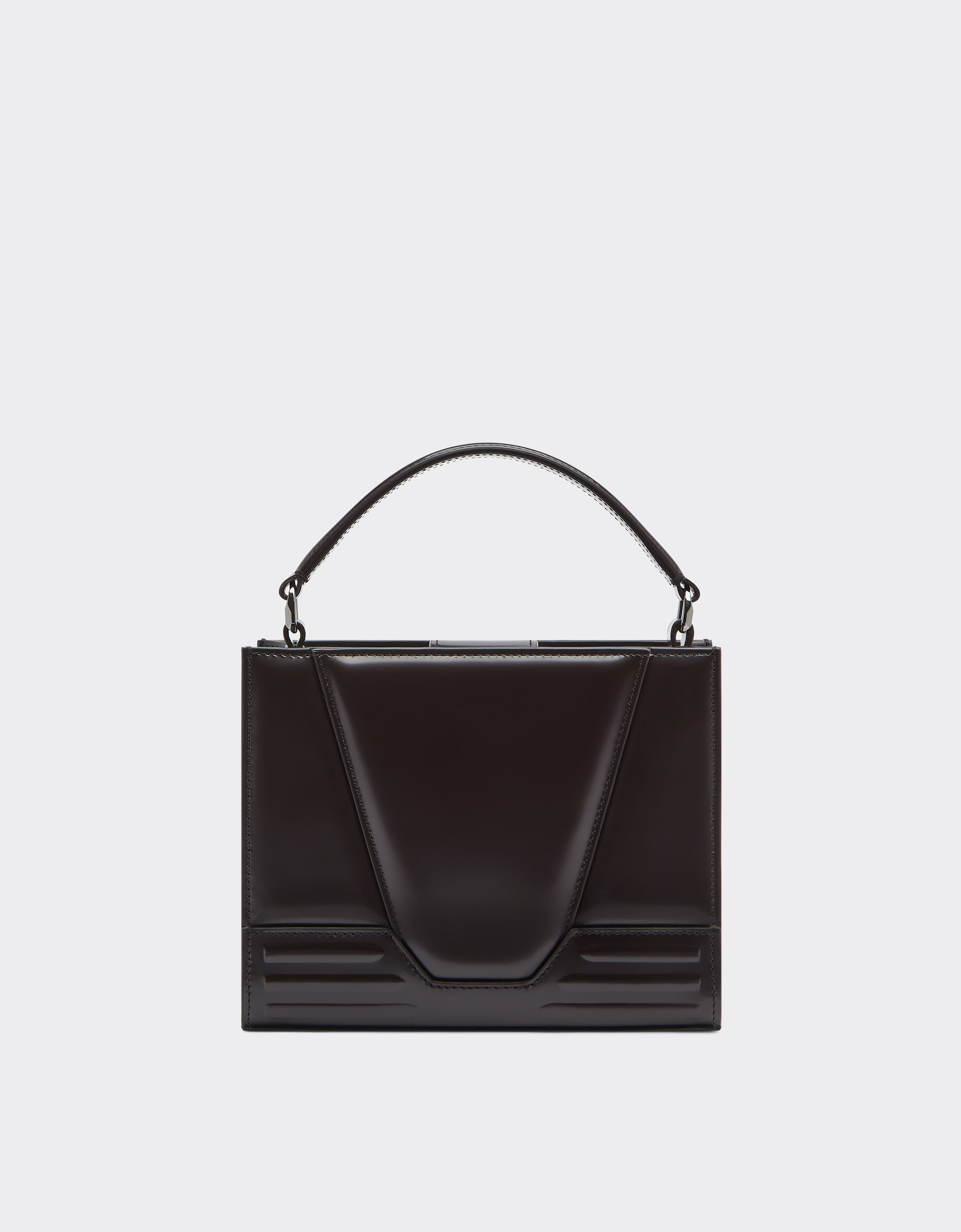 Ferrari Gt Micro Brushed Leather Tote Bag In Dark Brown