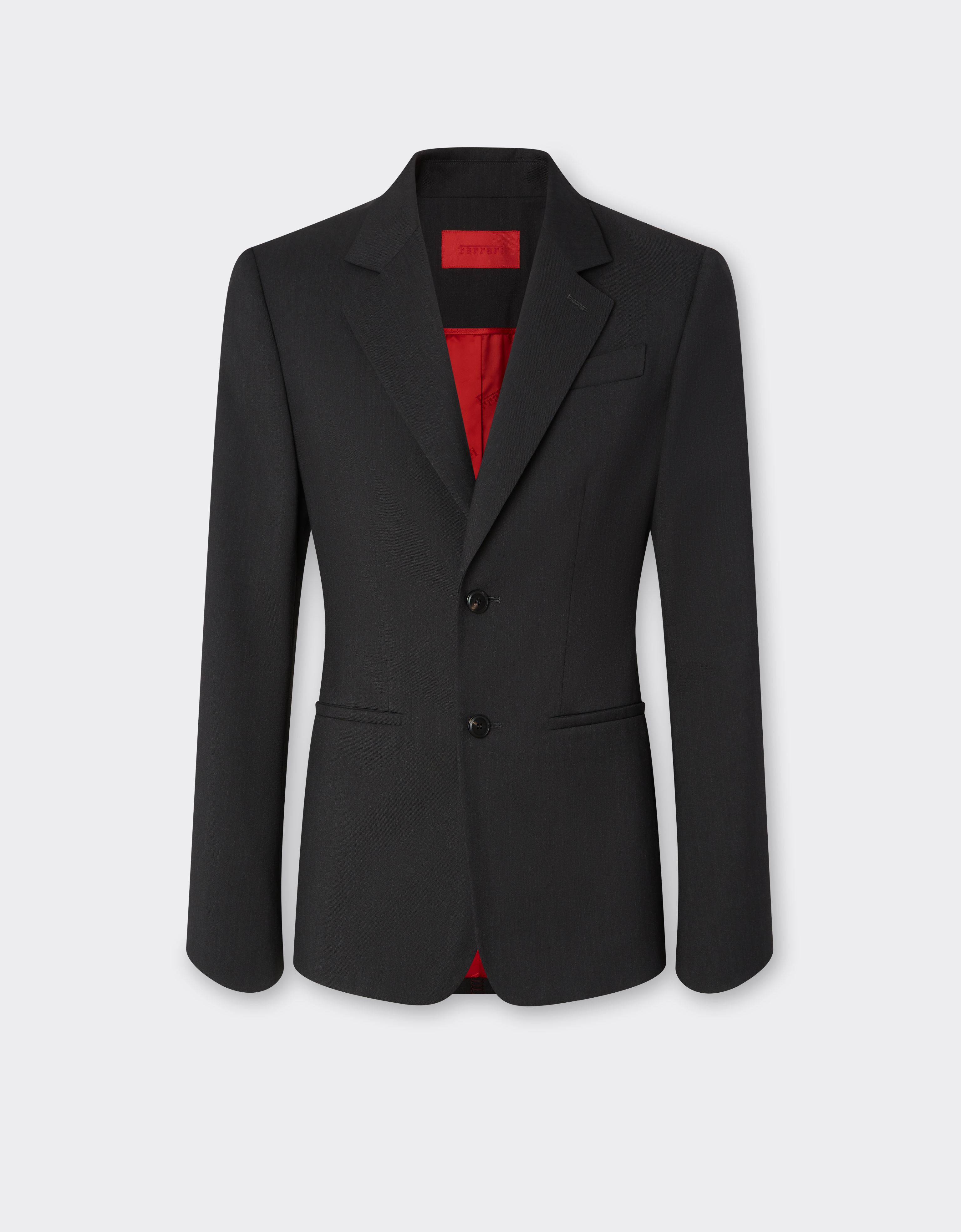 Ferrari Blazer In Q-cycle® Mélange Wool In Black