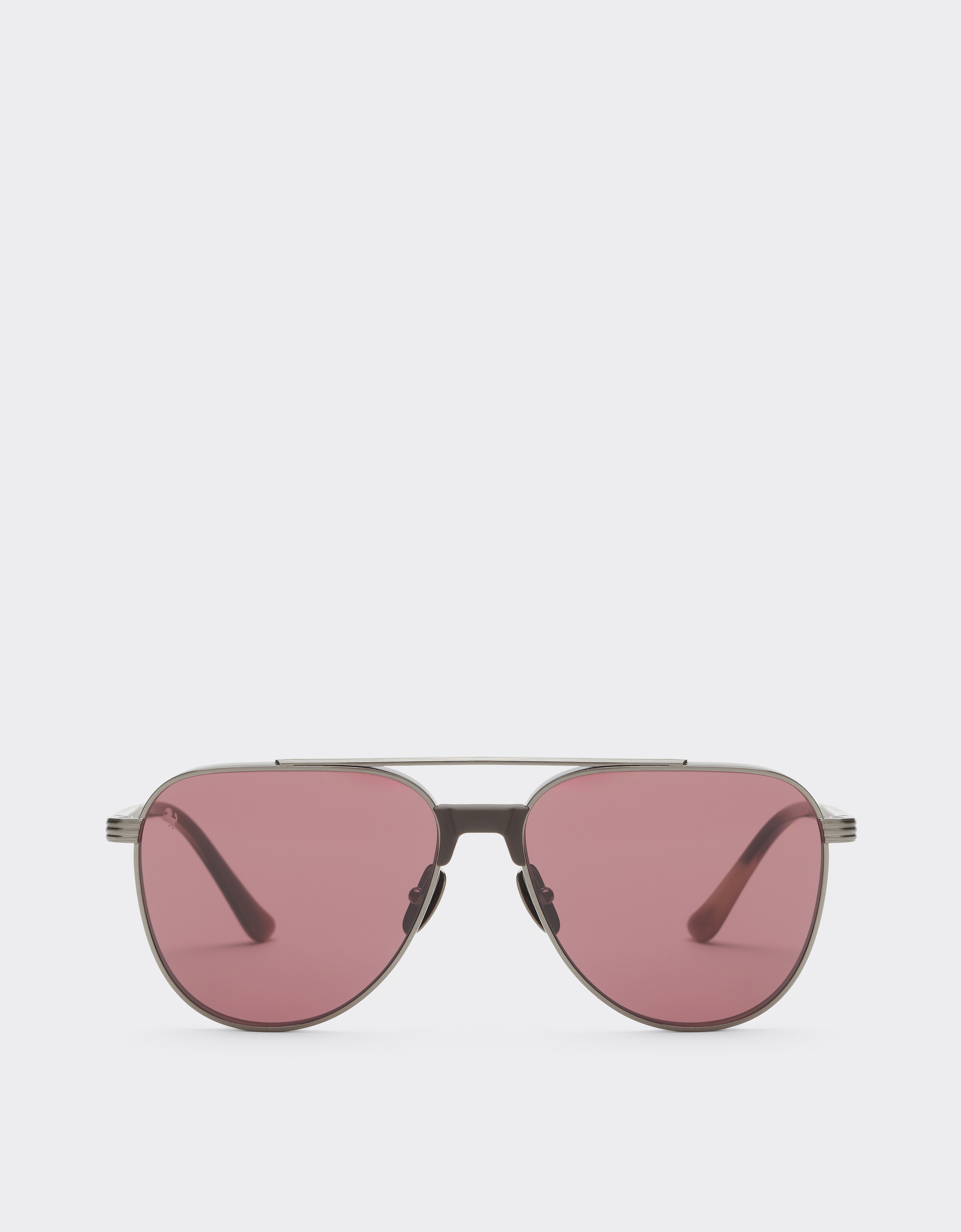 Ferrari Men's Gunmetal Sunglasses In Glossy Titanium And Acetate With Exclusive Contrast Pro™ Lenses - Sunglasses Os