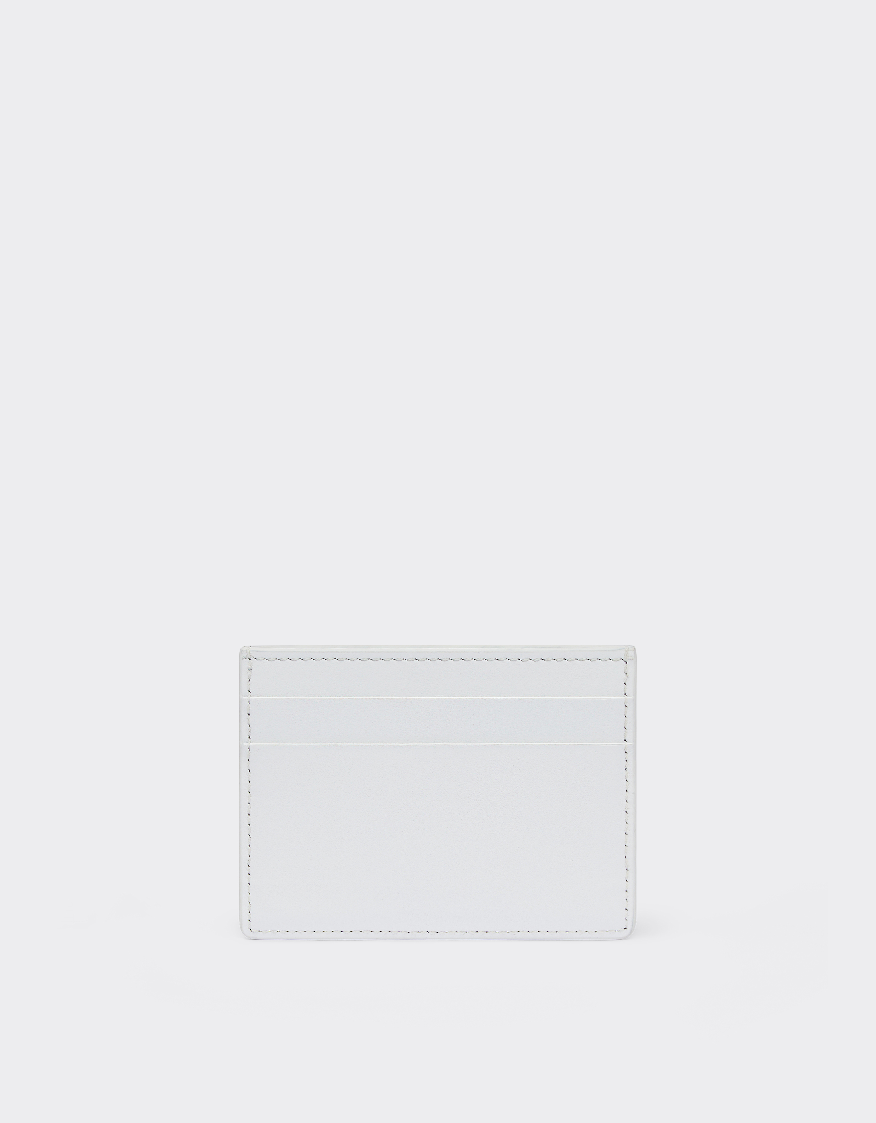 Ferrari Leather Card Holder In Optical White