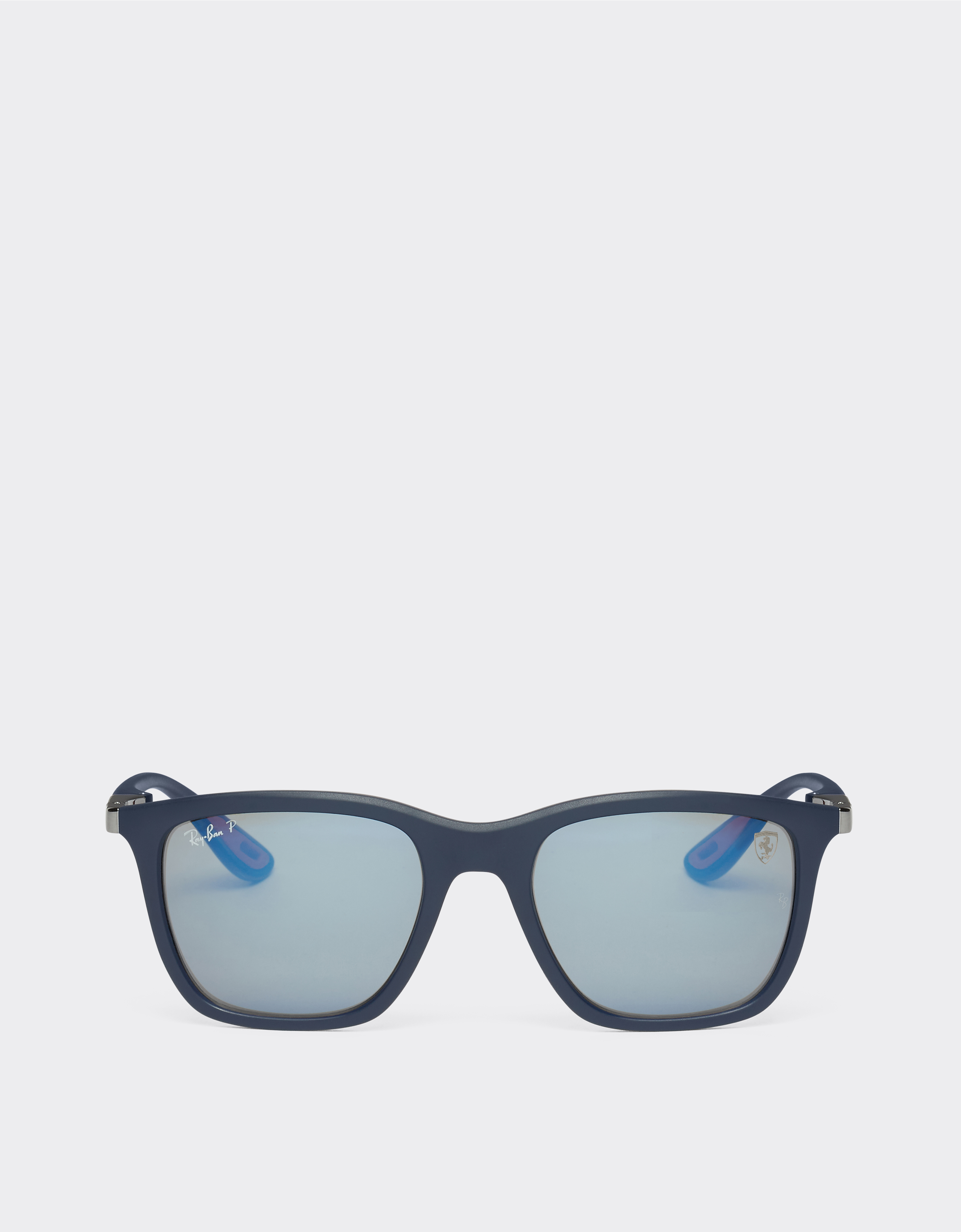 FERRARI FERRARI RAY-BAN FOR SCUDERIA FERRARI 0RB4433M MATT BLUE SUNGLASSES WITH POLARISED MIRROR BLUE LENSES 
