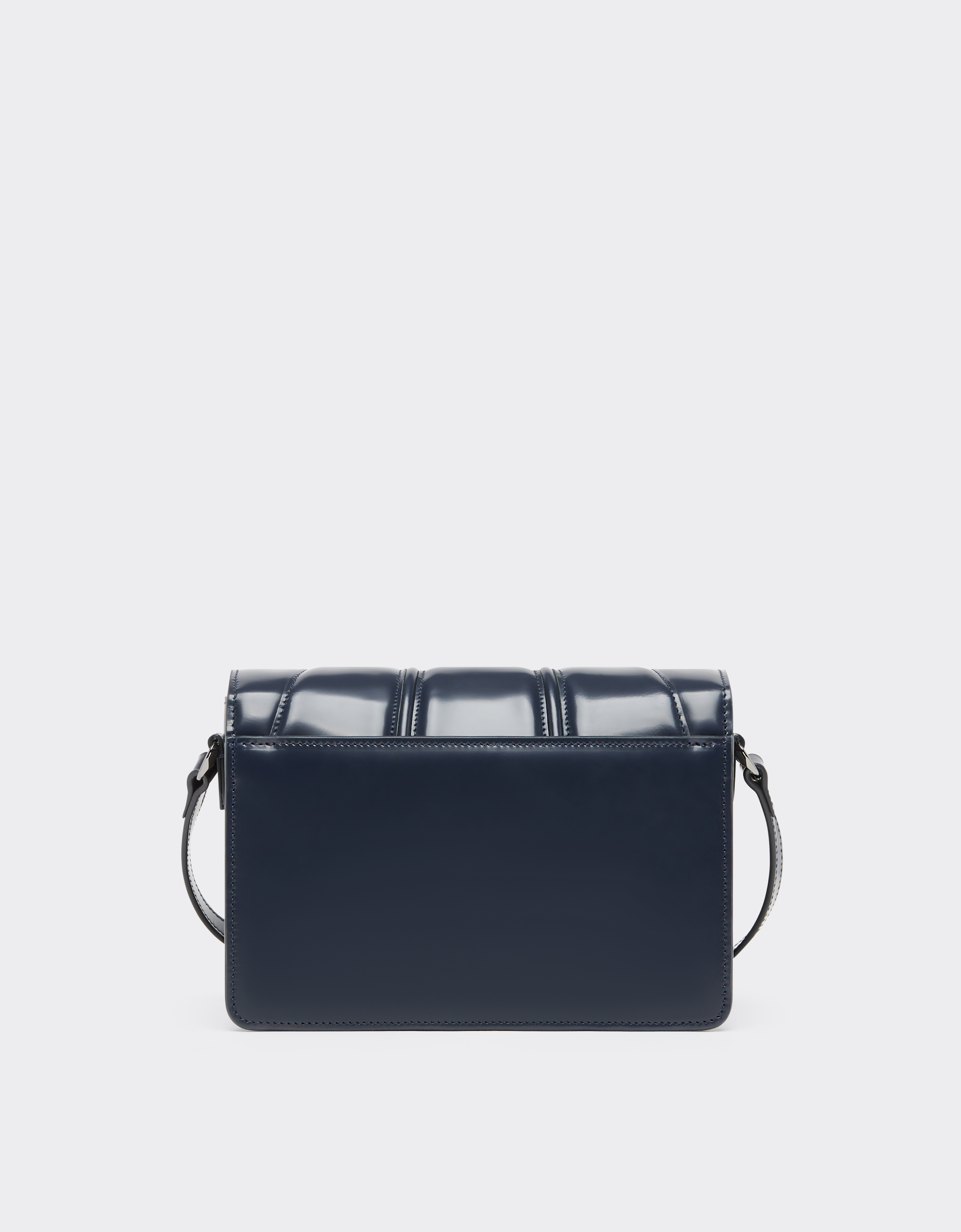 Ferrari Gt Crossbody Bag In Brushed Leather In Navy