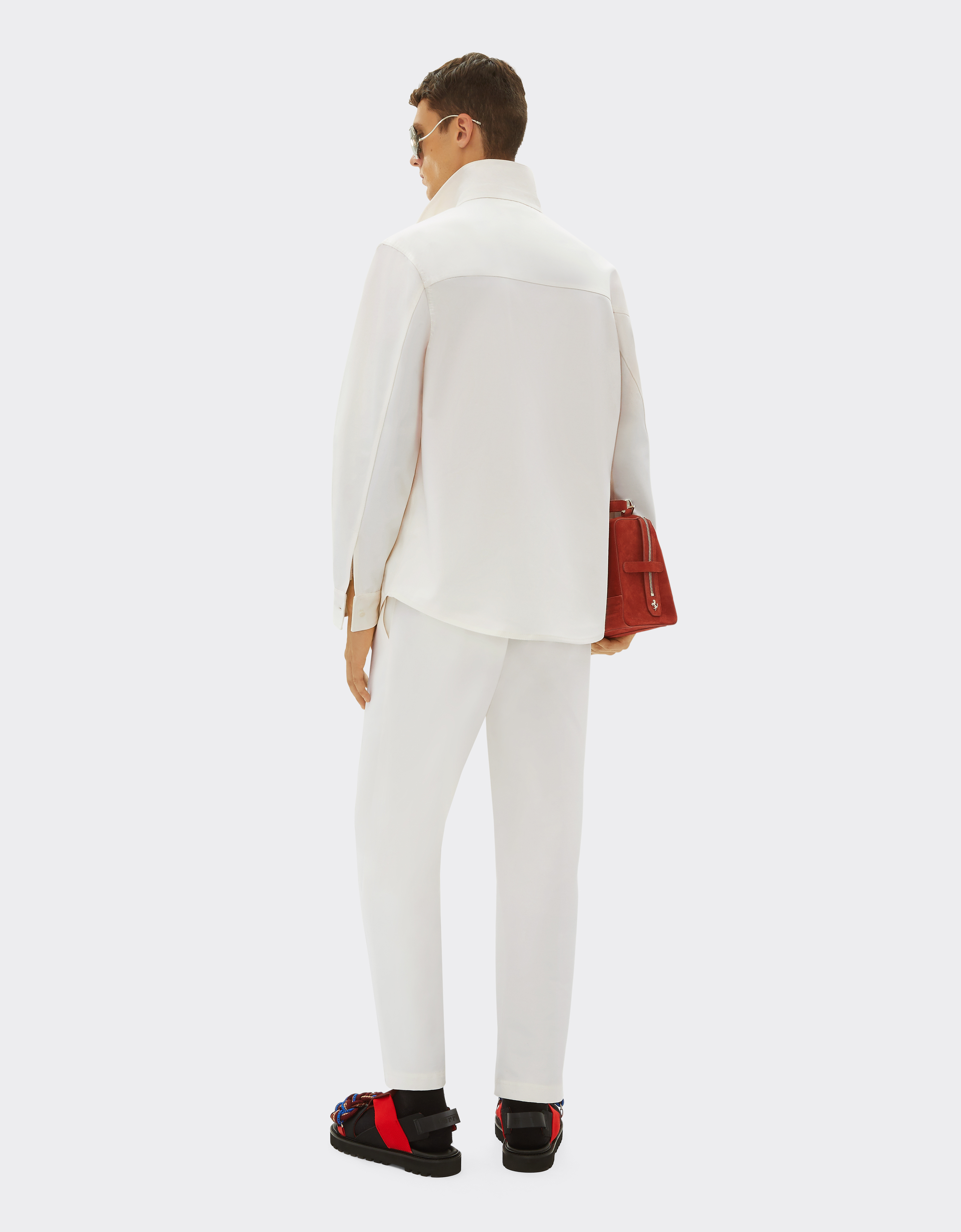 Shop Ferrari Cotton Drill Jacket In Optical White