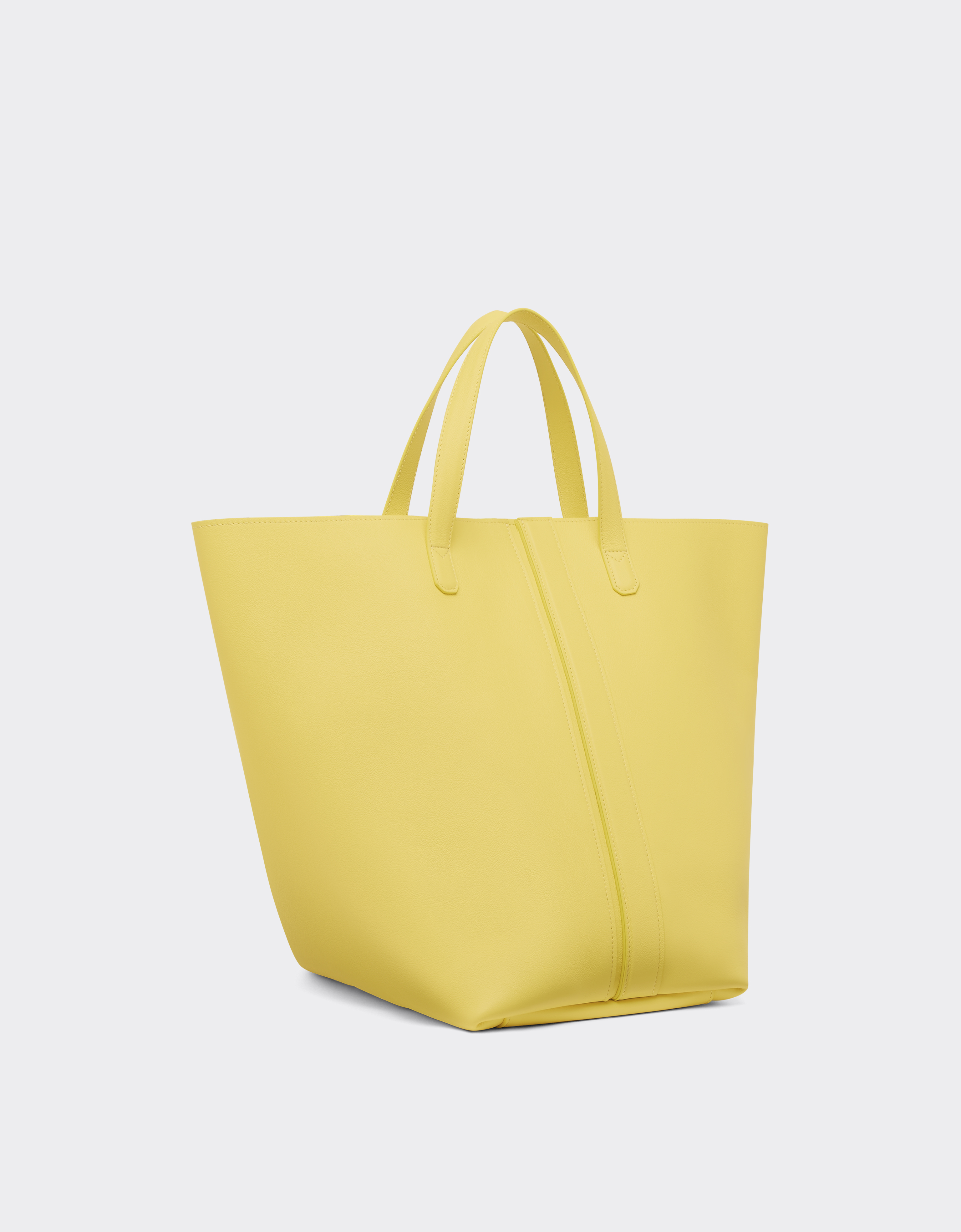Ferrari Tote Bag In Smooth Nappa Leather In Giallo Modena