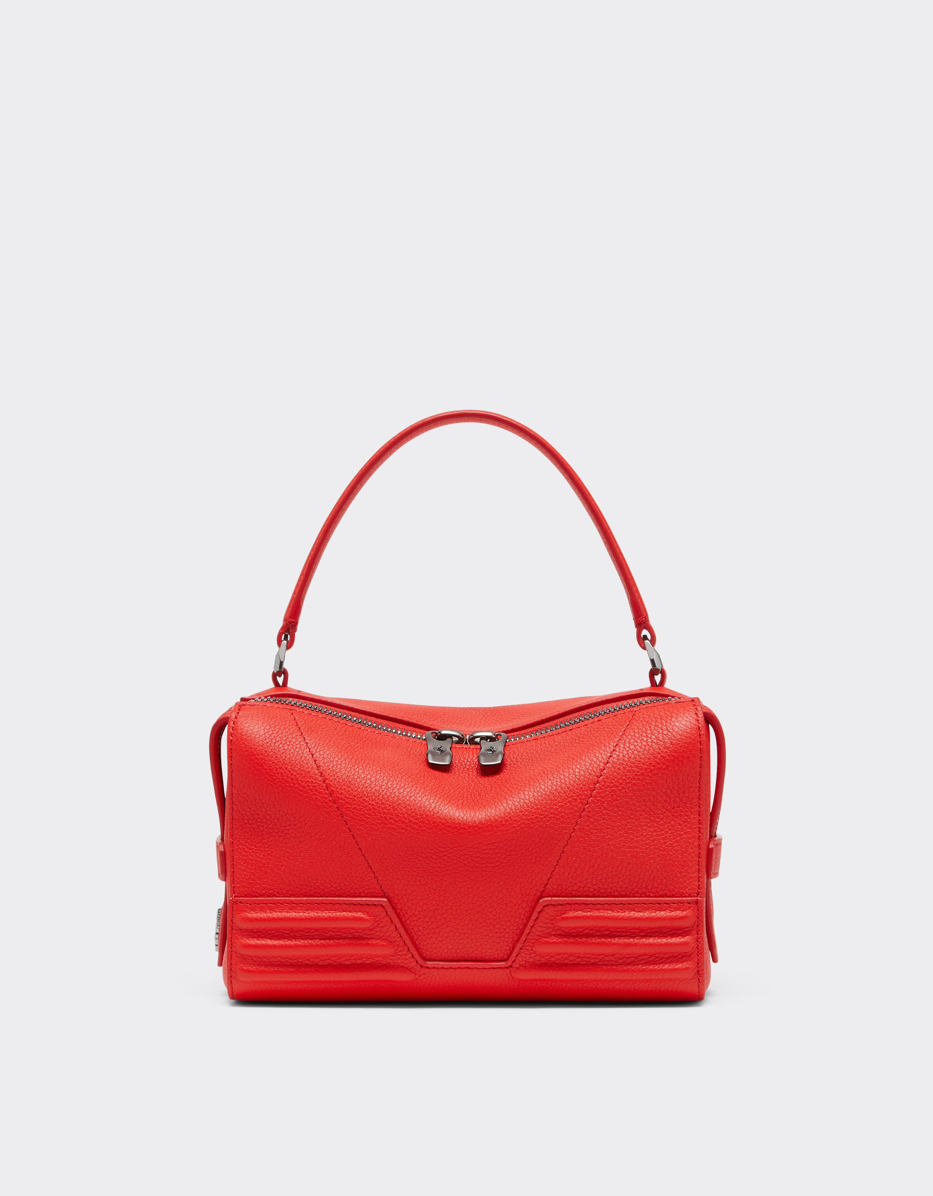 Ferrari Gt Soft Micro Bag In Tumbled Leather In Rosso Dino