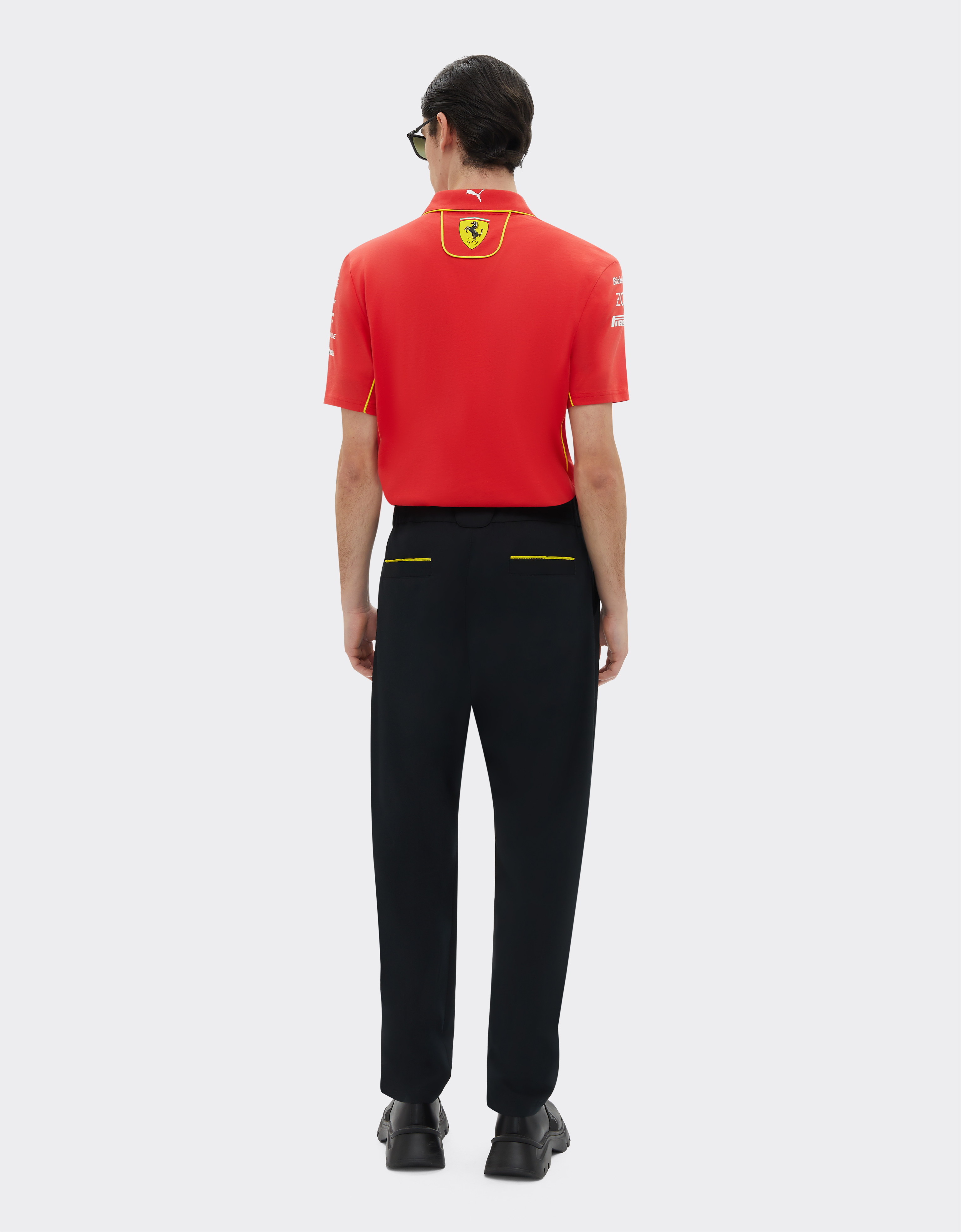 Shop Ferrari 2024 Scuderia  Team Replica Polo Shirt In Rosso Corsa