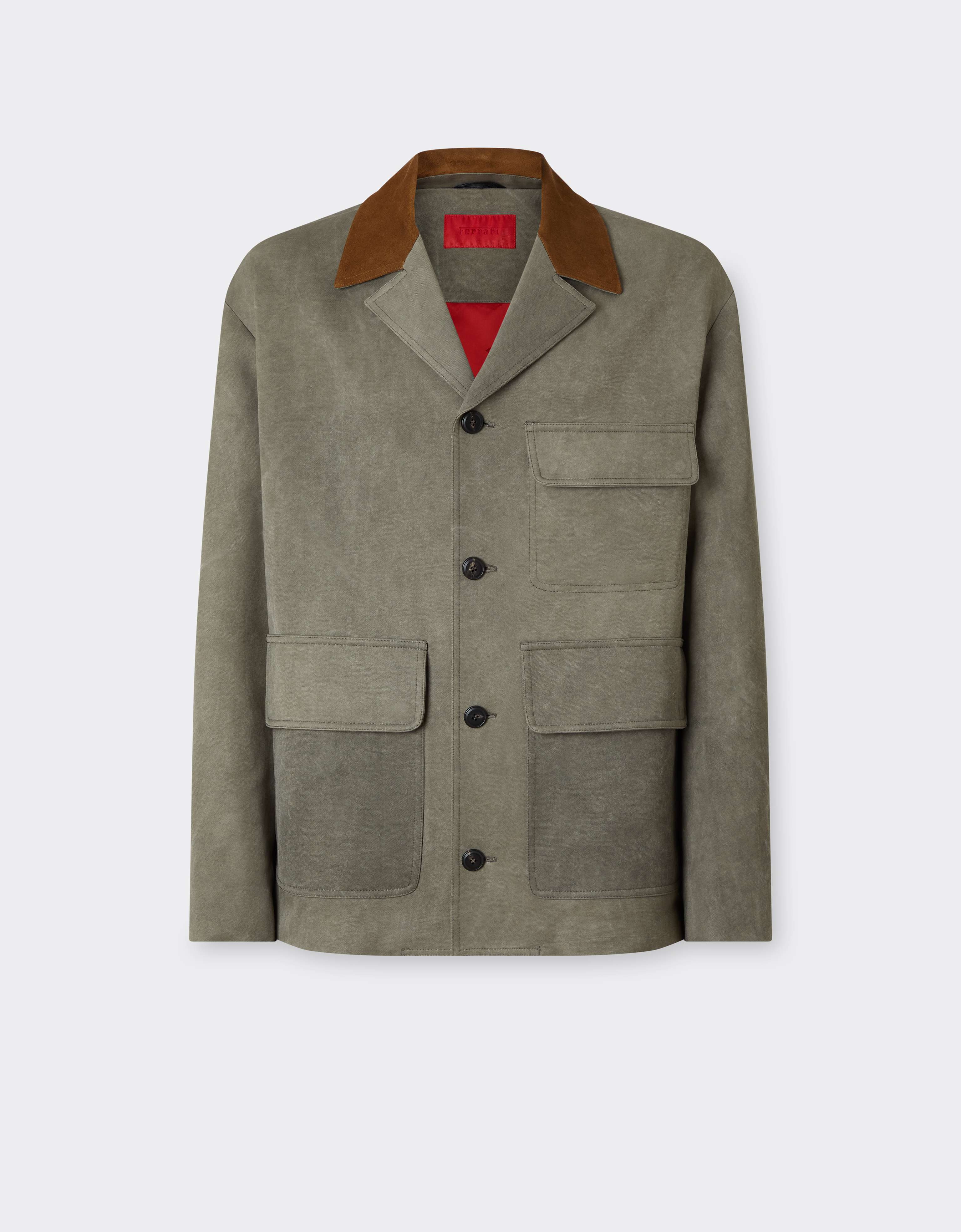 Ferrari Cady Jacket With Contrast Collar In Green