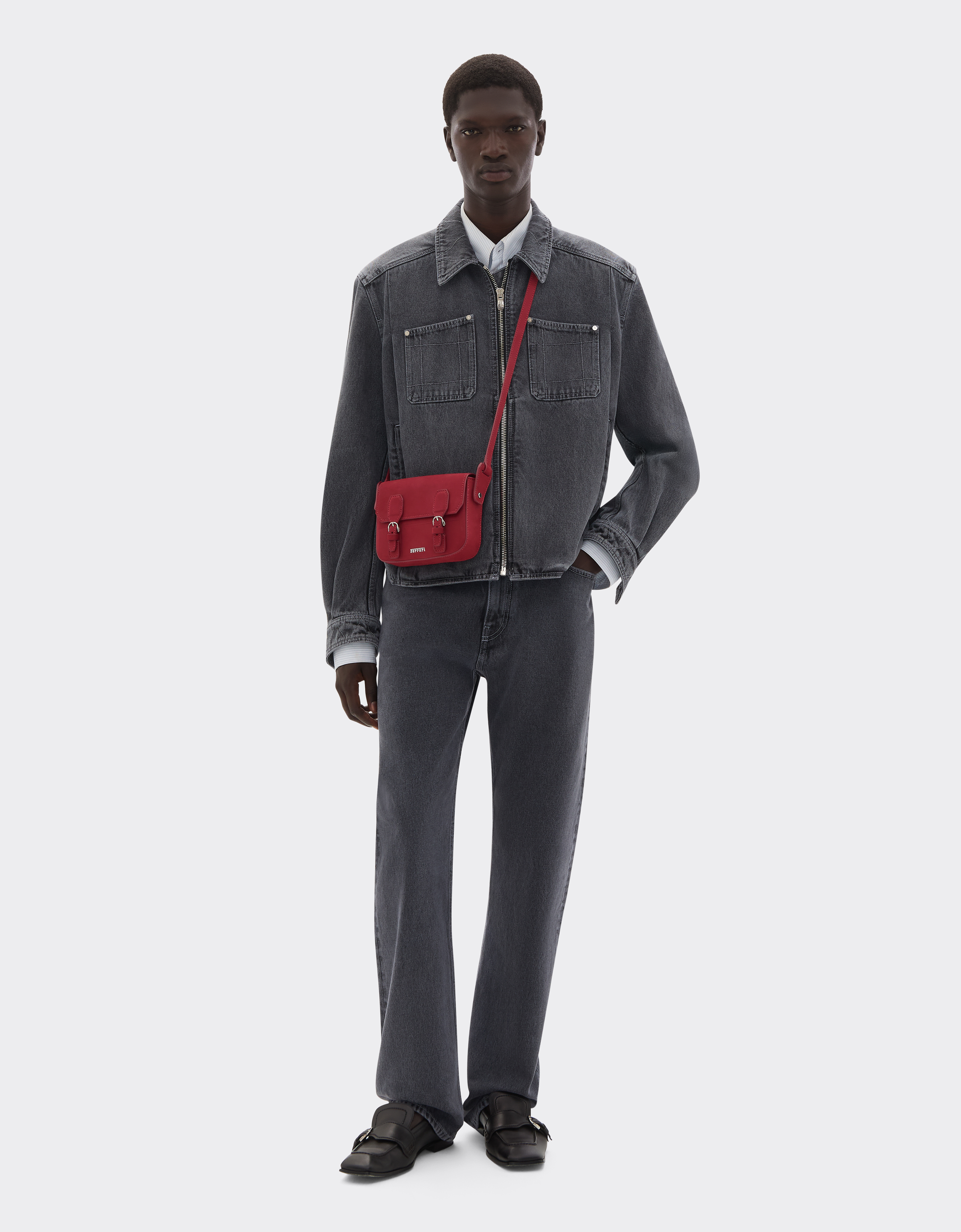  Ferrari Mini-messenger-tasche Aus Nubukleder - Male Reisetaschen Maison Red Os 