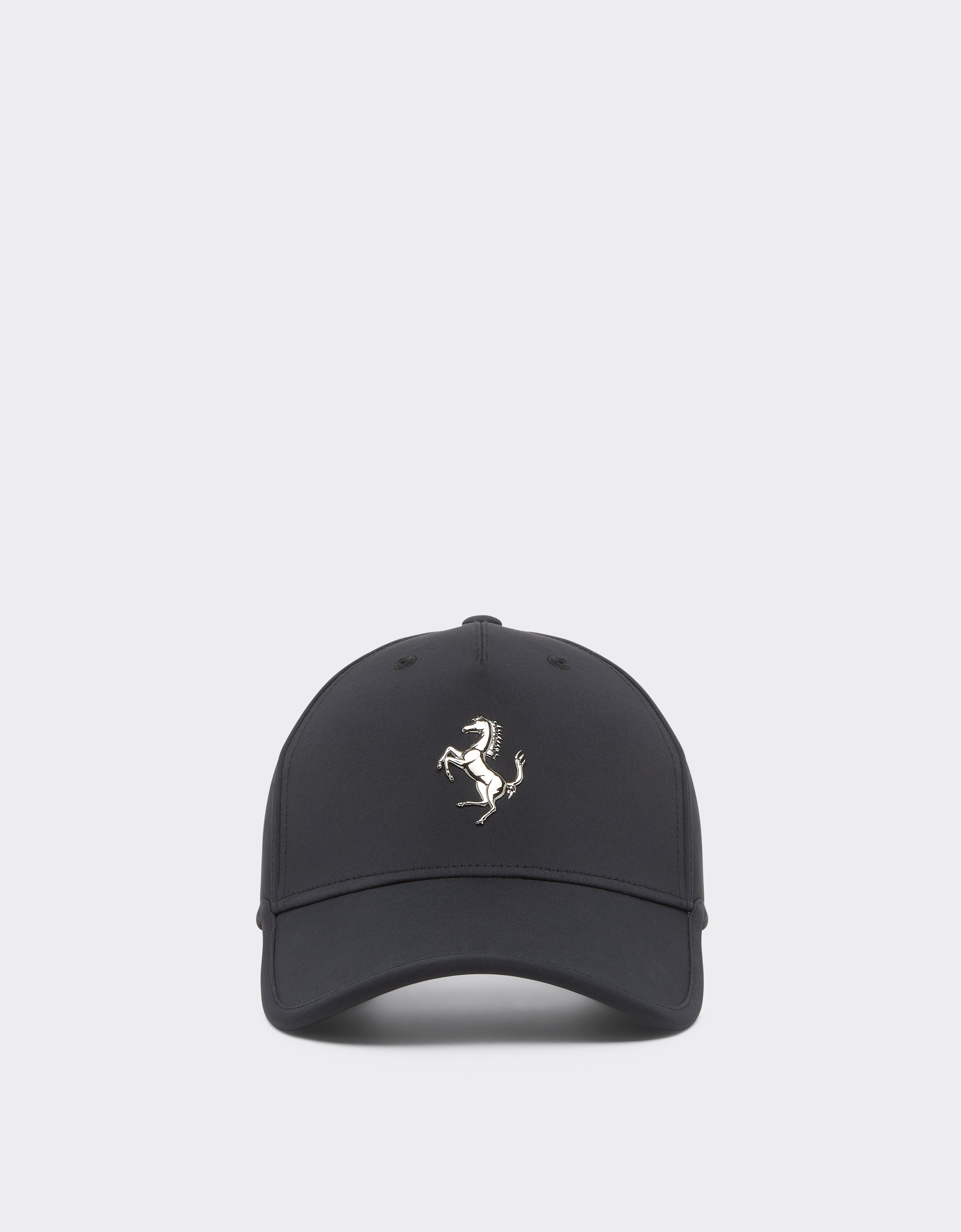 Ferrari Baseball Cap With Metal Prancing Horse Detail In Black