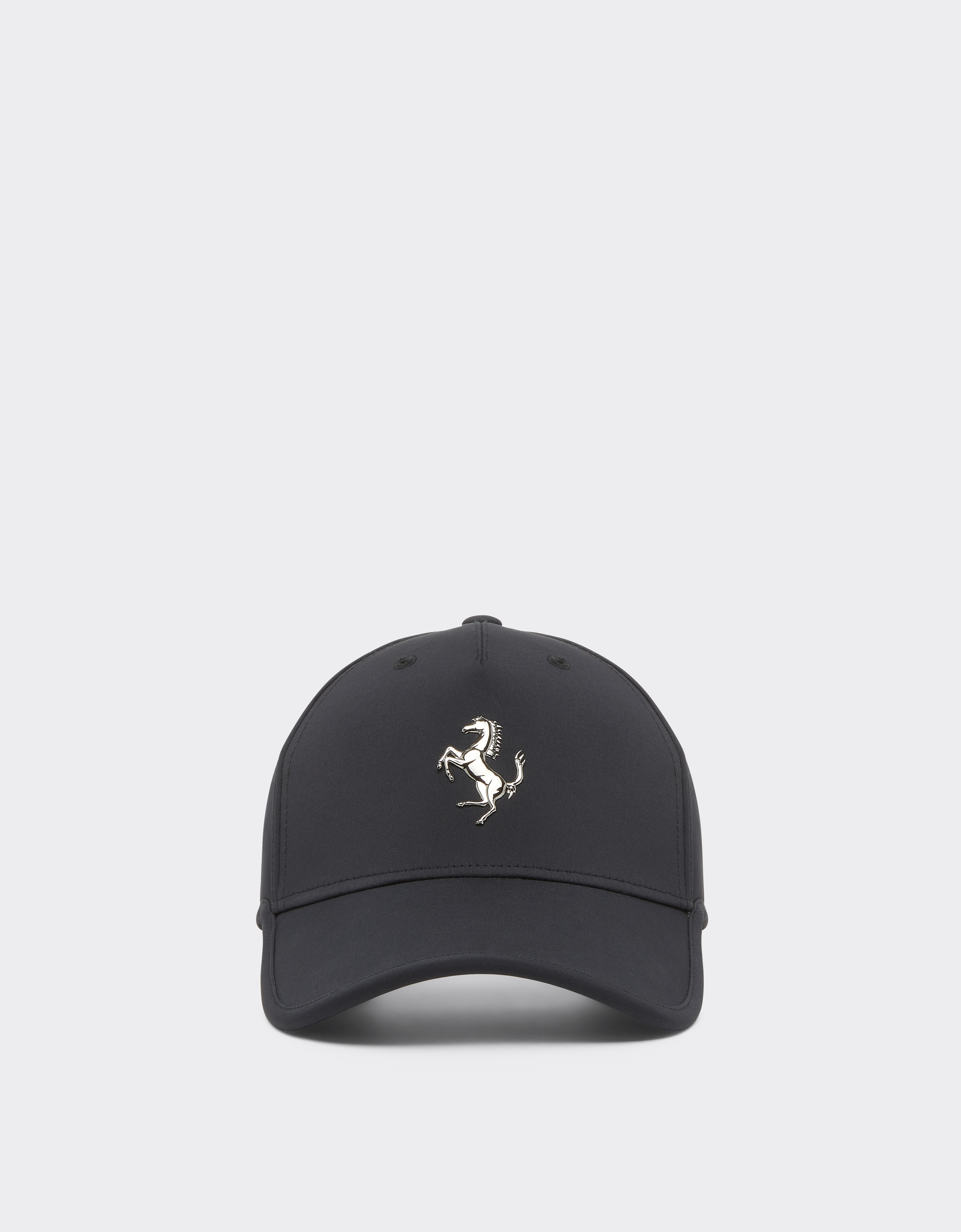 Ferrari Unisex Black Baseball Cap With Metal Prancing Horse - Hats Os